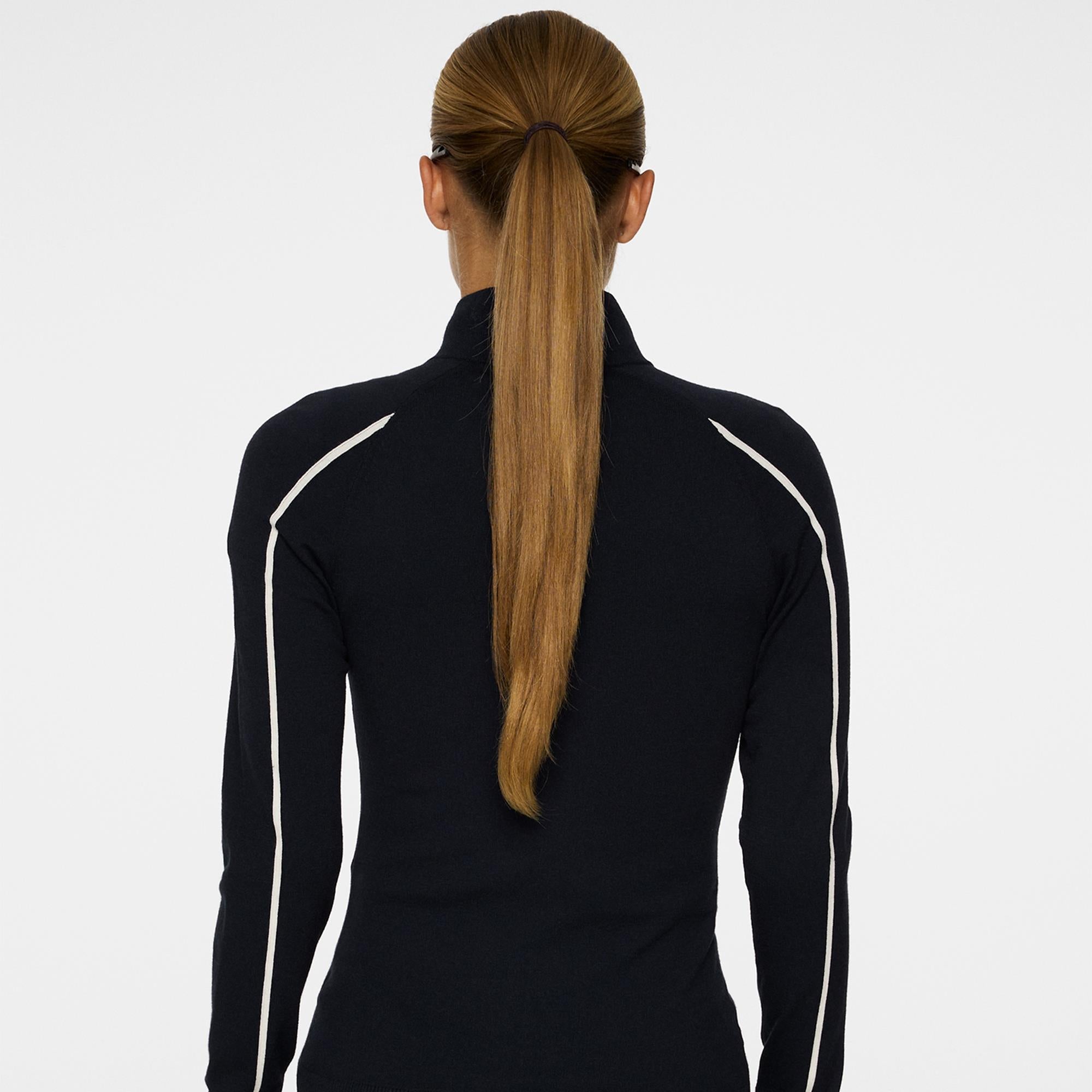 J Lindeberg Aubree Knitted Zip Ladies Golf Sweater Navy