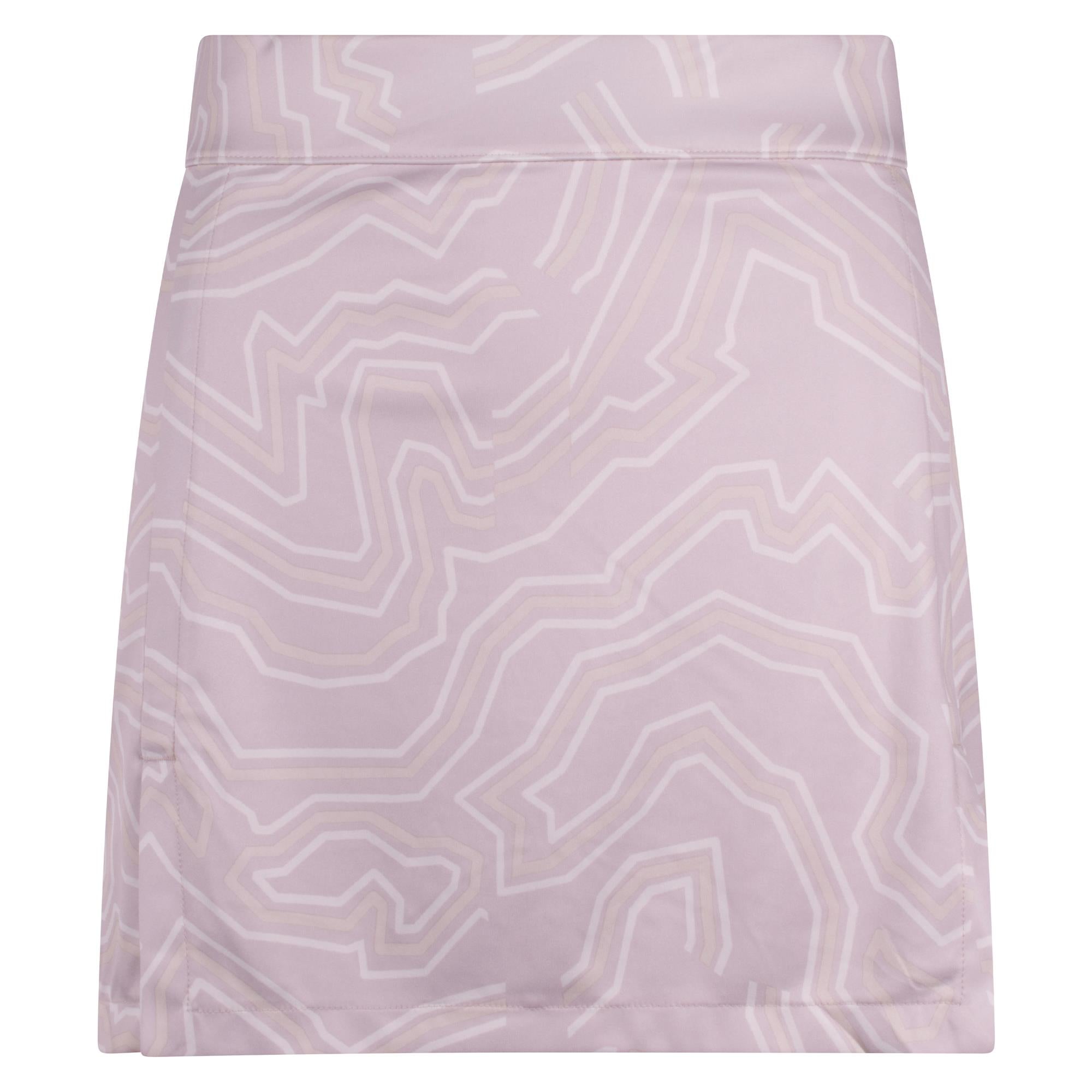 J Lindeberg Amelie Print Mid Ladies Golf Skirt Topo Grey Lilac L