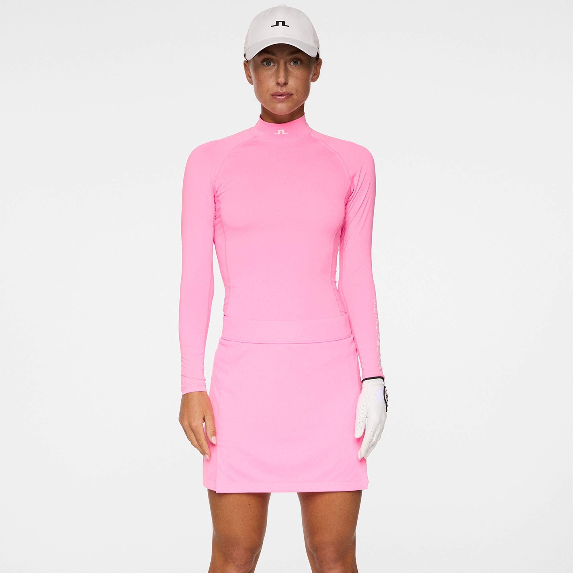 J Lindeberg Ella Ladies Golf Compression Top Eosine Pink