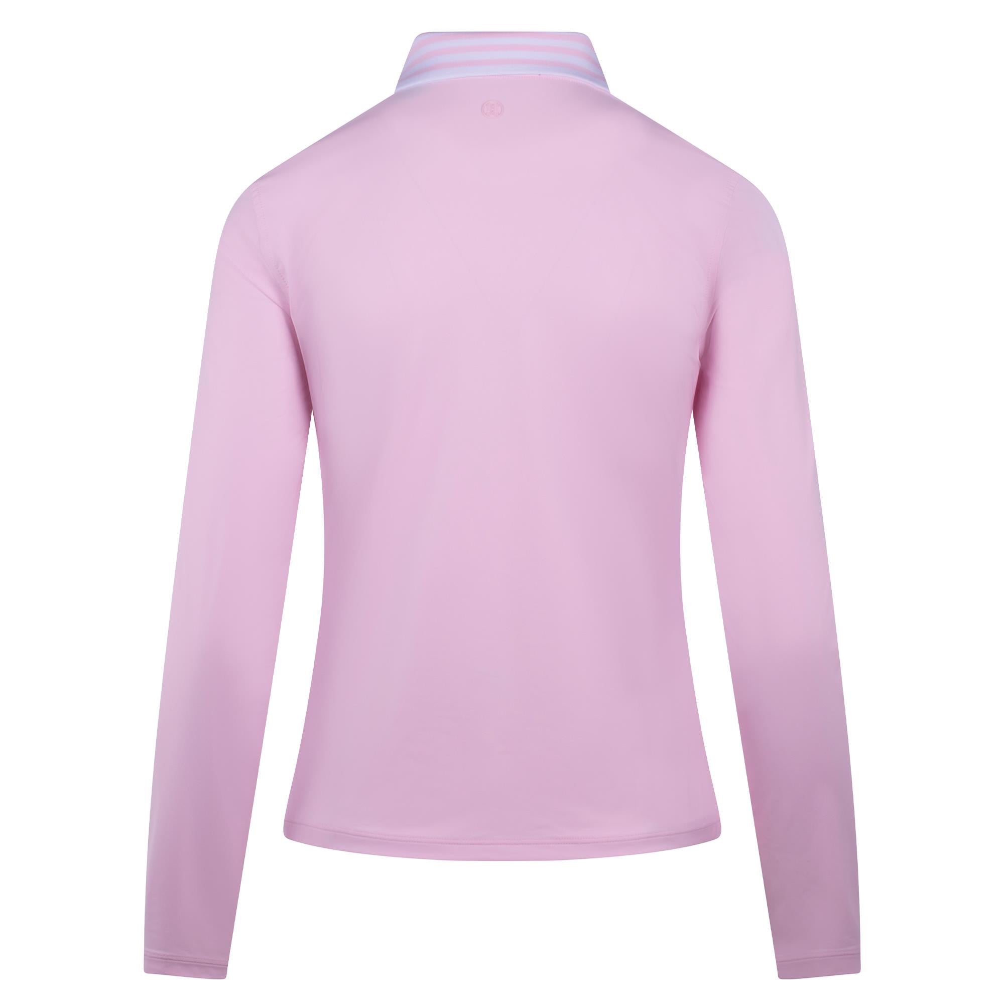 G/FORE Silky Tech Nylon Gradient Heart Quarter Zip Ladies Golf Polo Shirt Blush