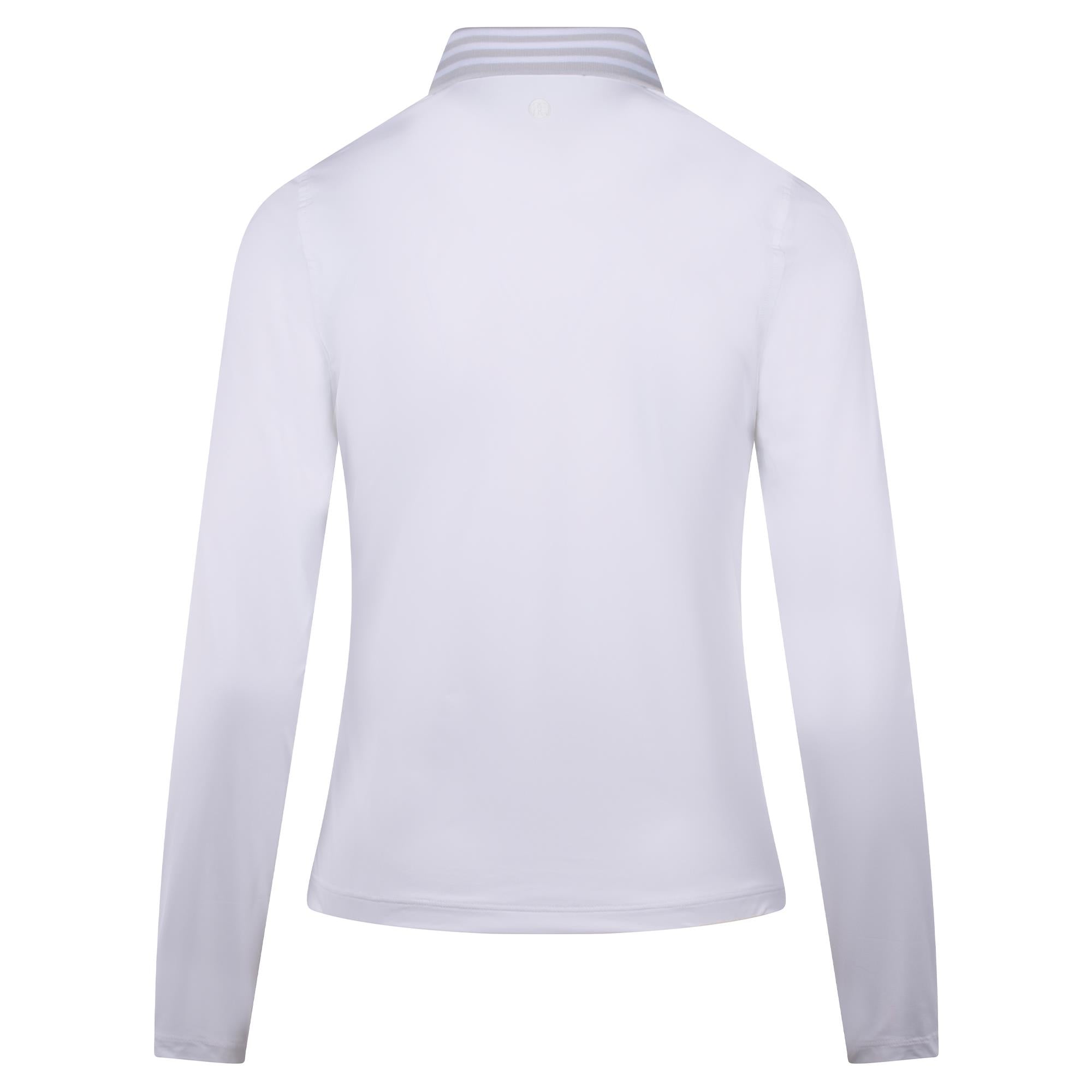 G/FORE Silky Tech Nylon Gradient Heart Quarter Zip Ladies Golf Polo Shirt Snow