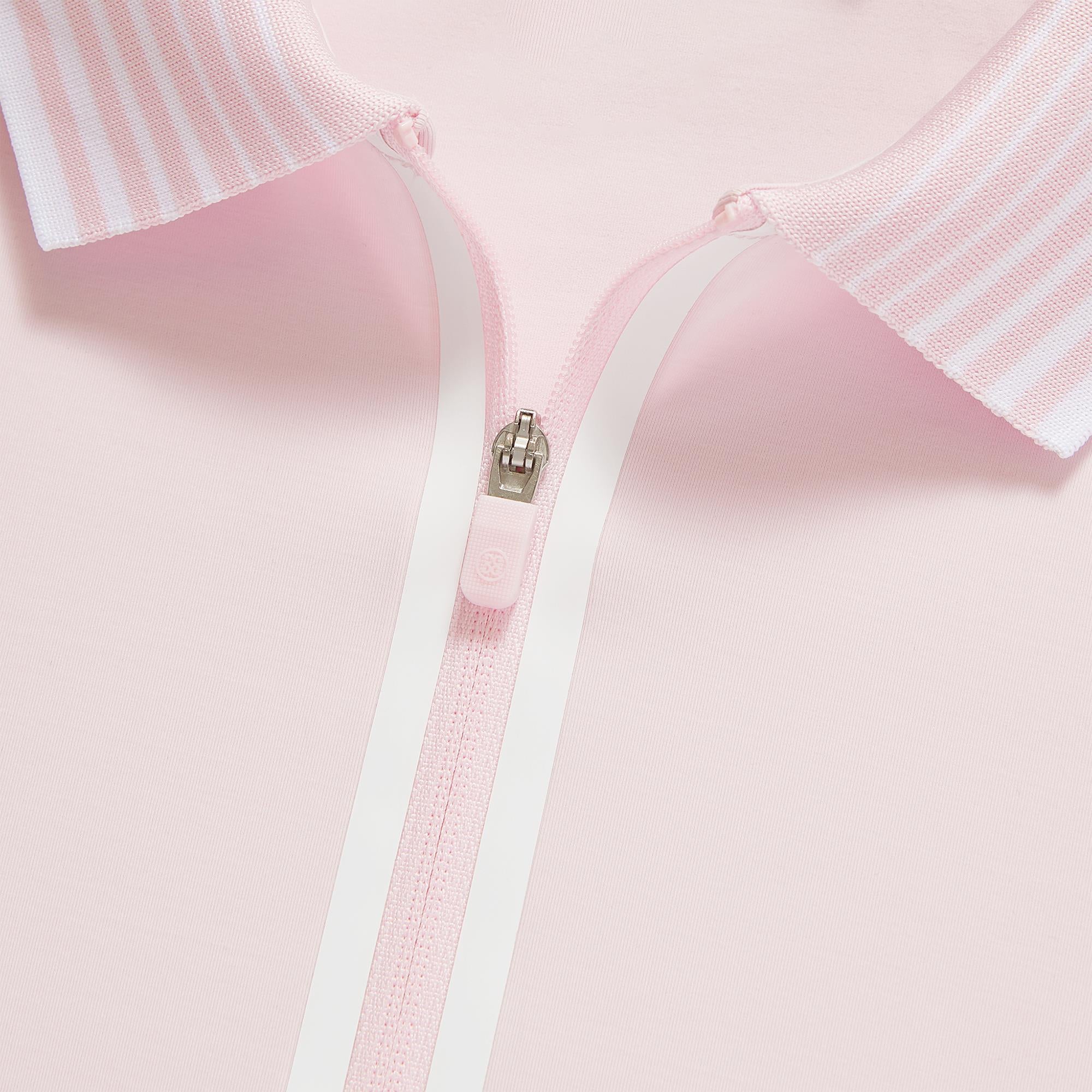 G/FORE Silky Tech Nylon Quarter Zip Ladies Golf Polo Shirt Blush