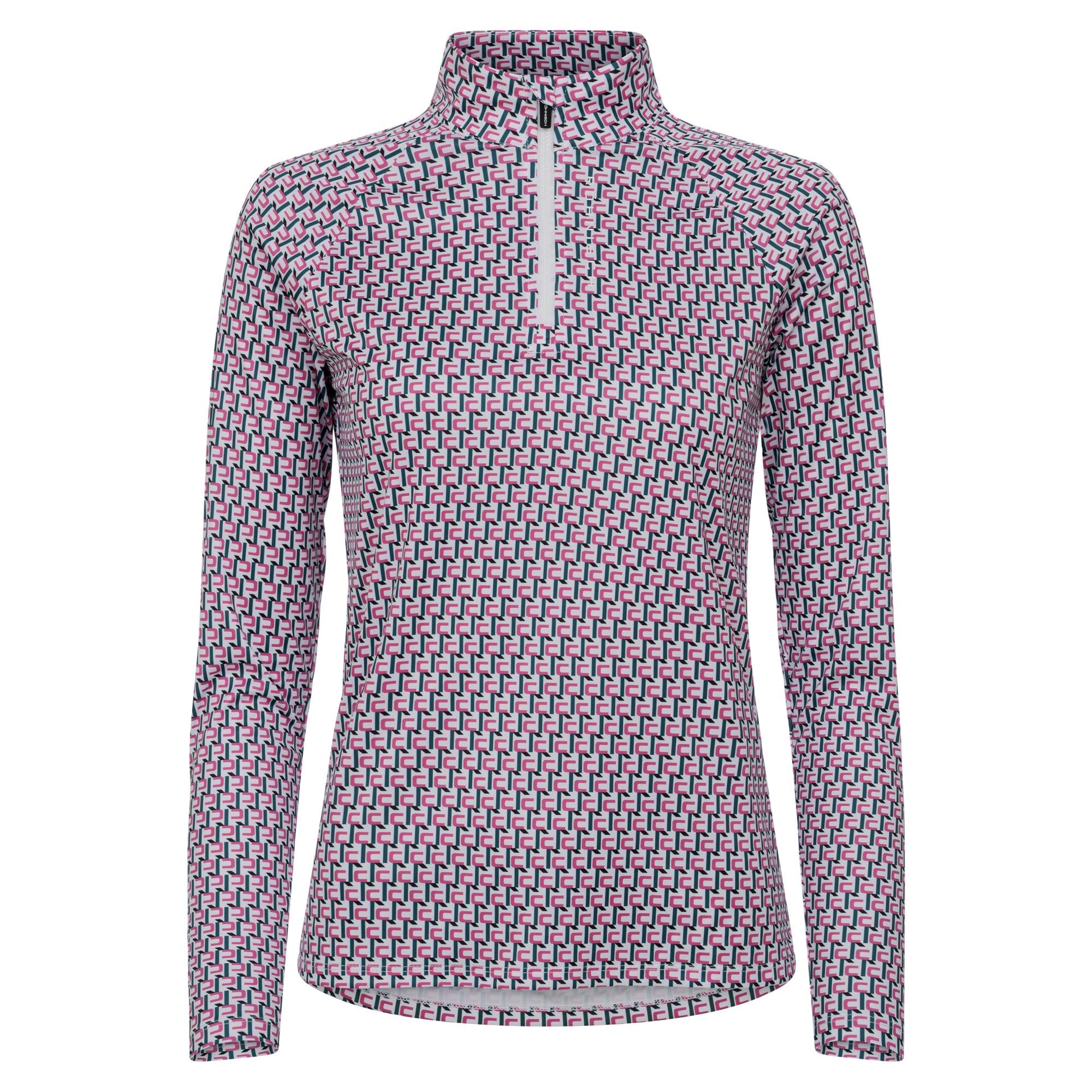 Rohnisch Addy Long Sleeve Ladies Polo Shirt Logo Rose