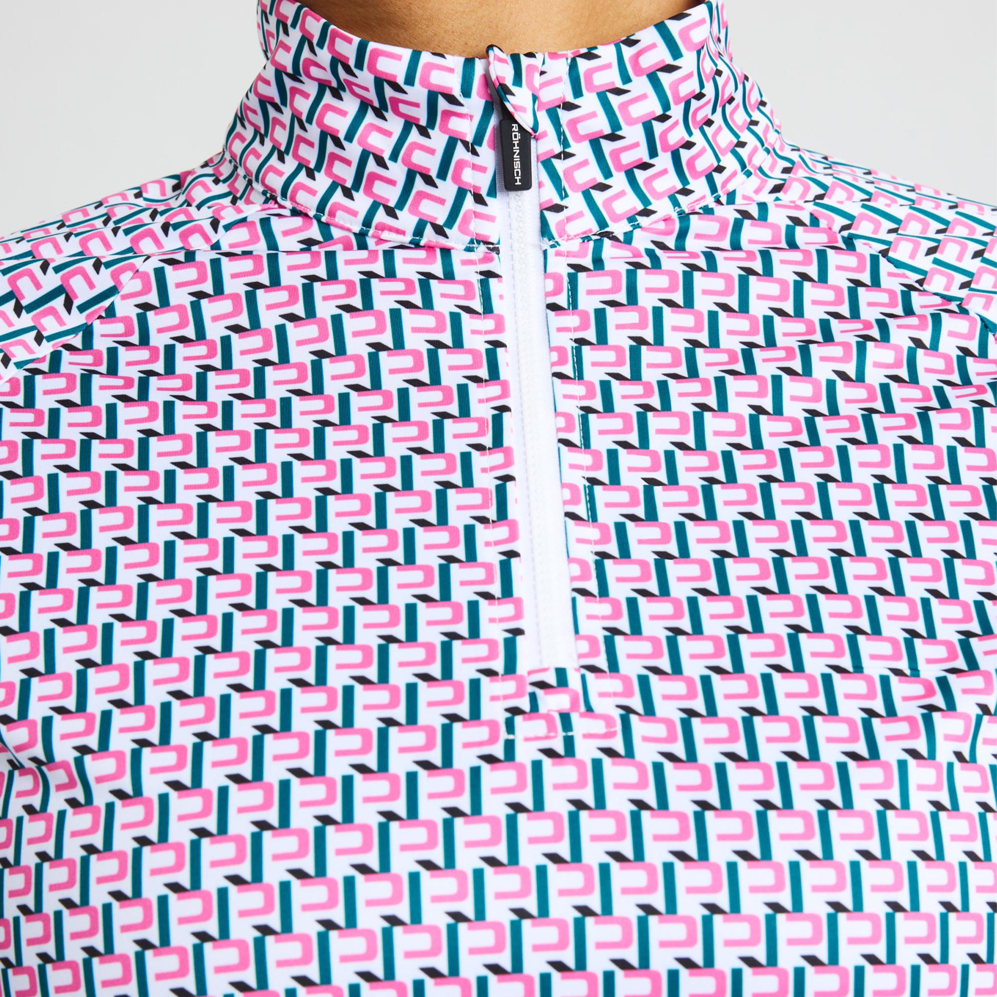 Rohnisch Addy Long Sleeve Ladies Polo Shirt Logo Rose