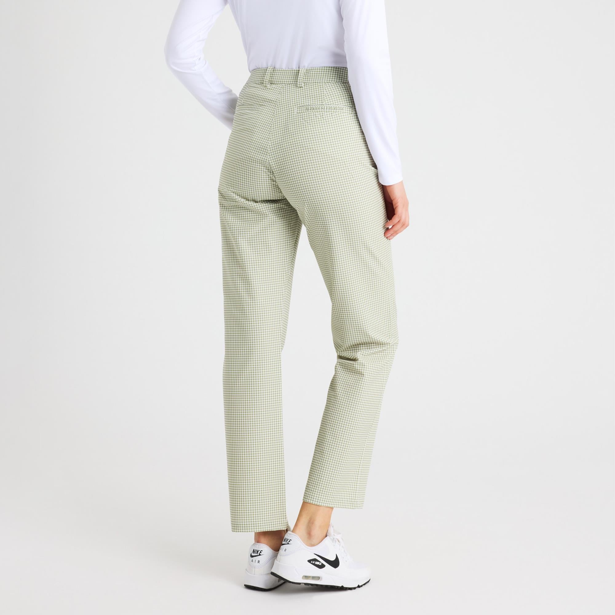 Rohnsich Fairway Brushed Ladies Winter Golf Trousers Minicheck Sage