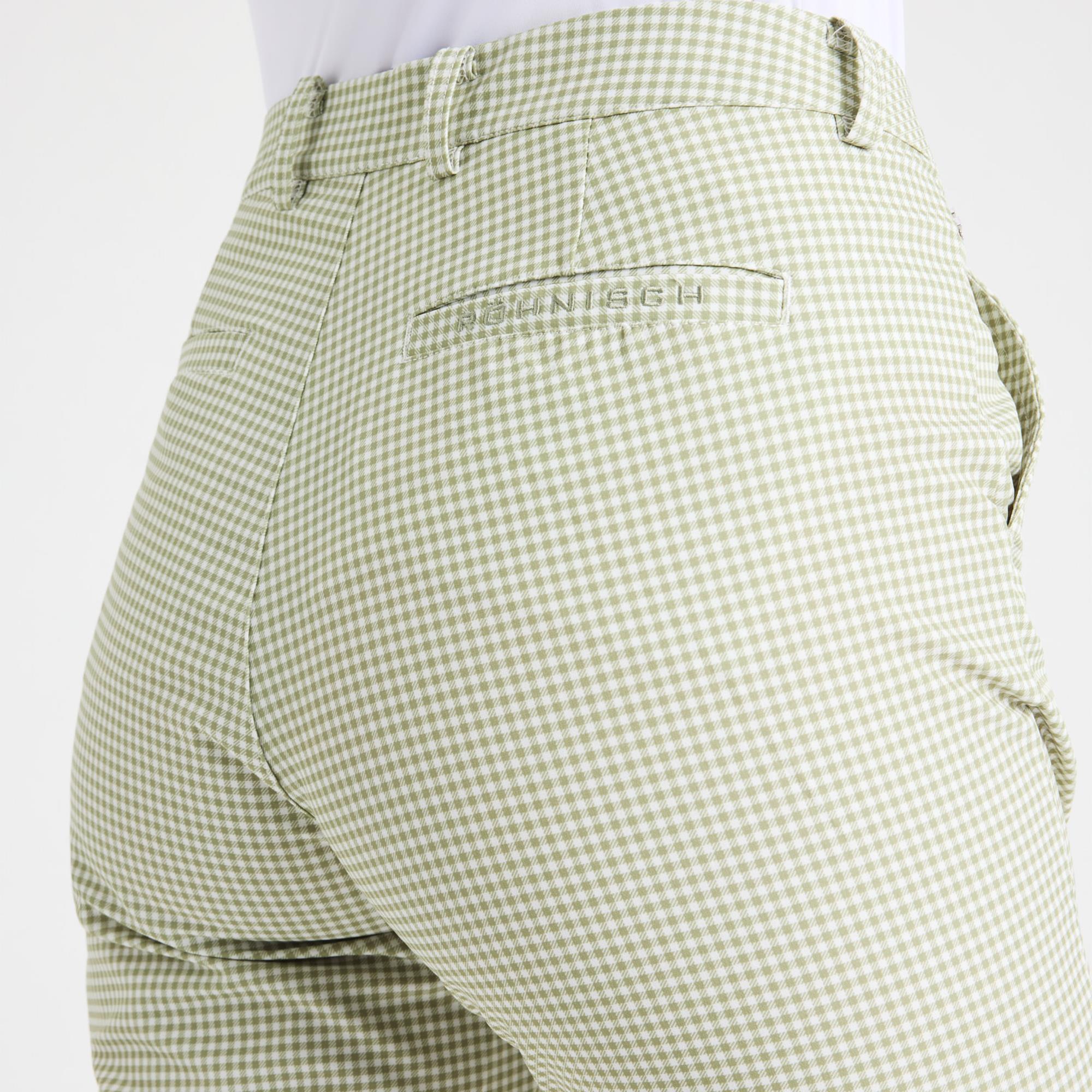Rohnsich Fairway Brushed Ladies Winter Golf Trousers Minicheck Sage
