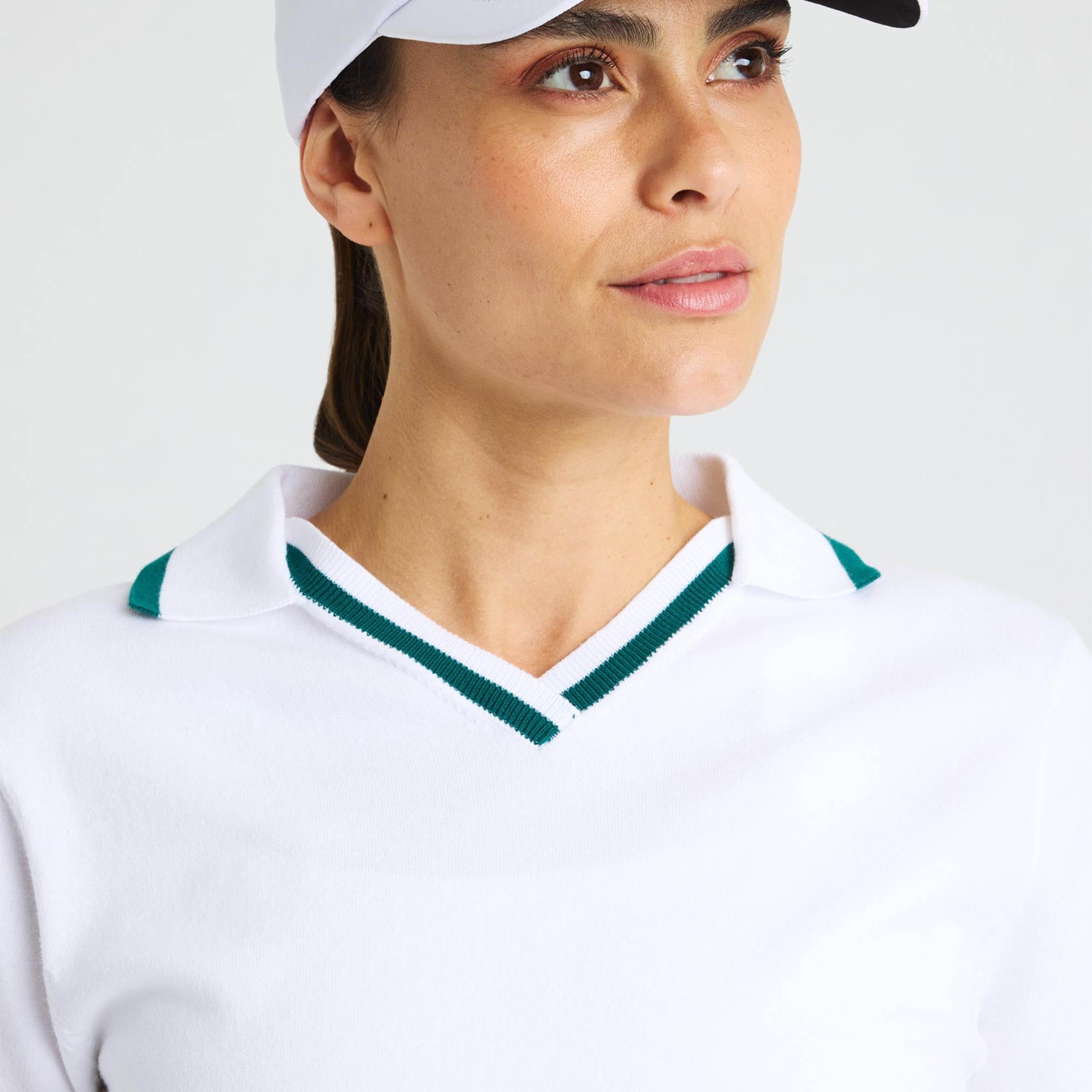 Rohnisch Swing Knitted Ladies Golf Polo Shirt White