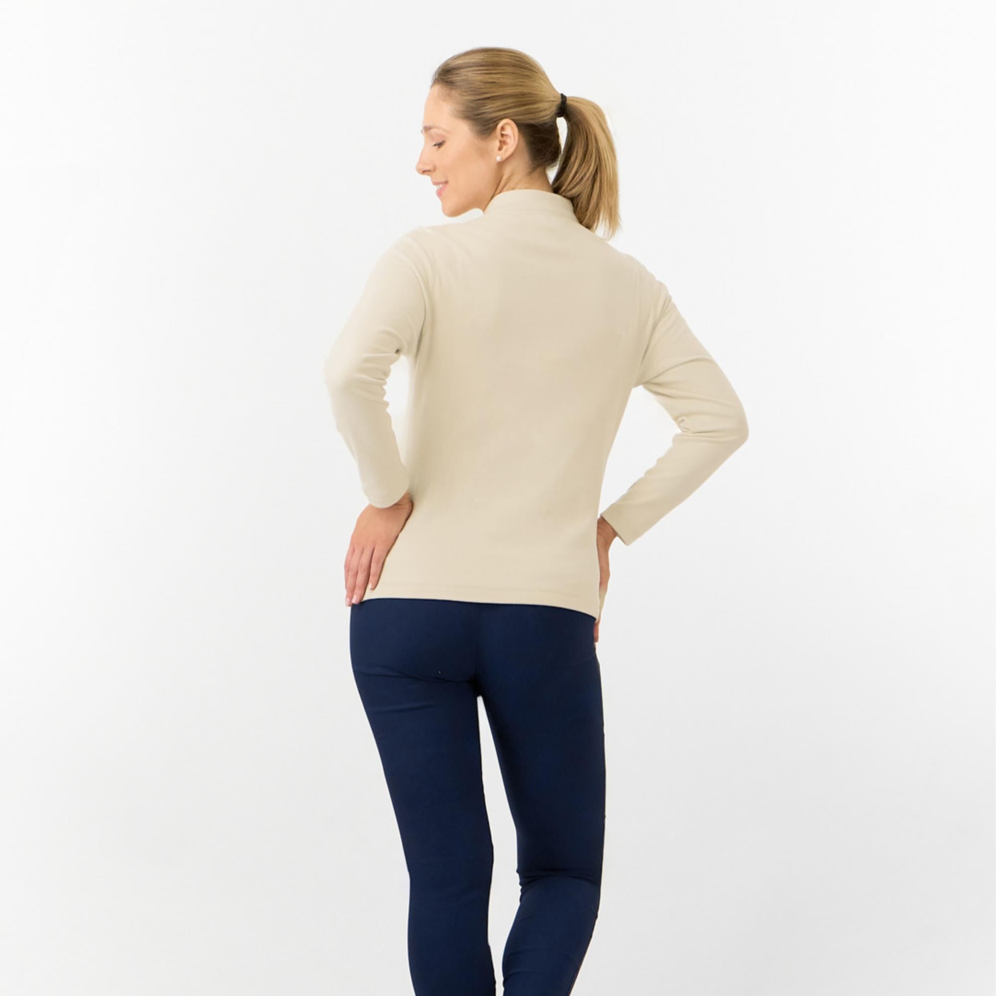 Pure Golf Iris Super Soft  Quarter Zip Ladies Golf Mid Layer Limestone