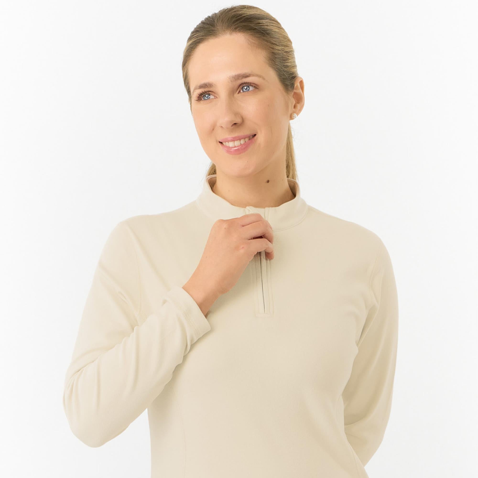 Pure Golf Iris Super Soft  Quarter Zip Ladies Golf Mid Layer Limestone