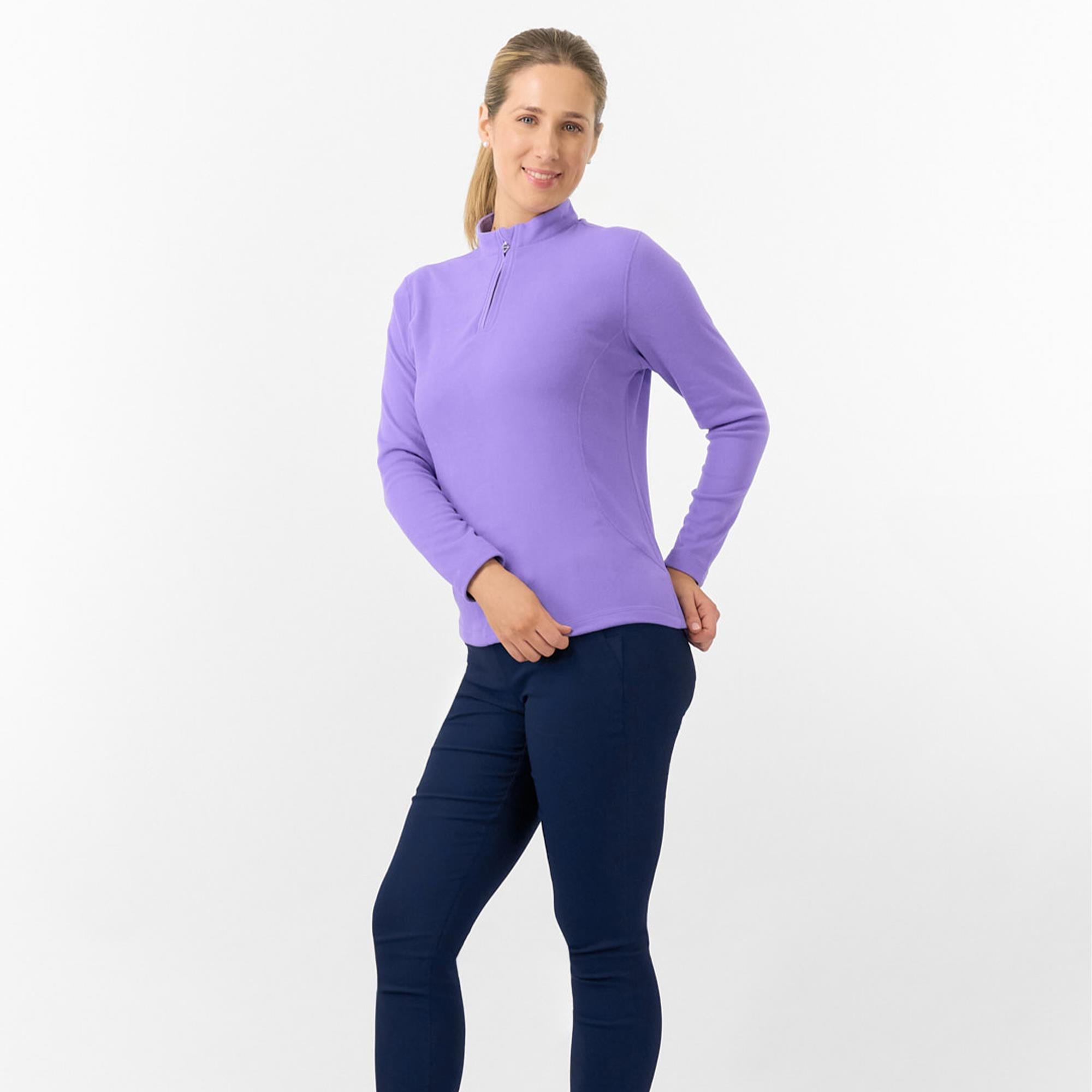 Pure Golf Iris Super Soft  Quarter Zip Ladies Golf Mid Layer Future Dusk
