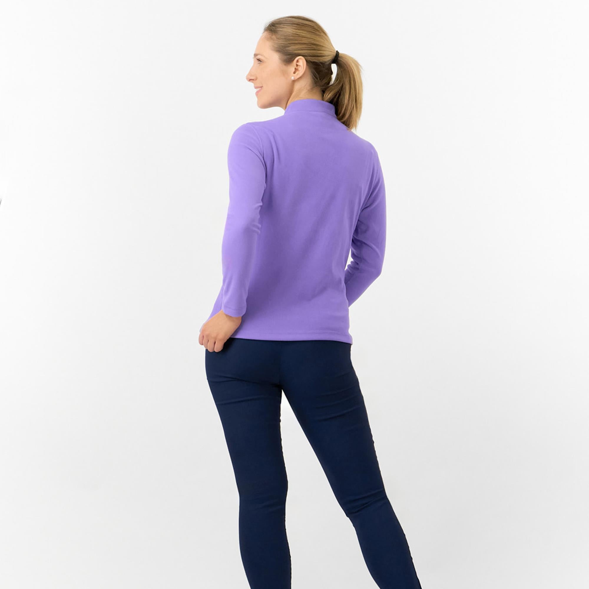 Pure Golf Iris Super Soft  Quarter Zip Ladies Golf Mid Layer Future Dusk