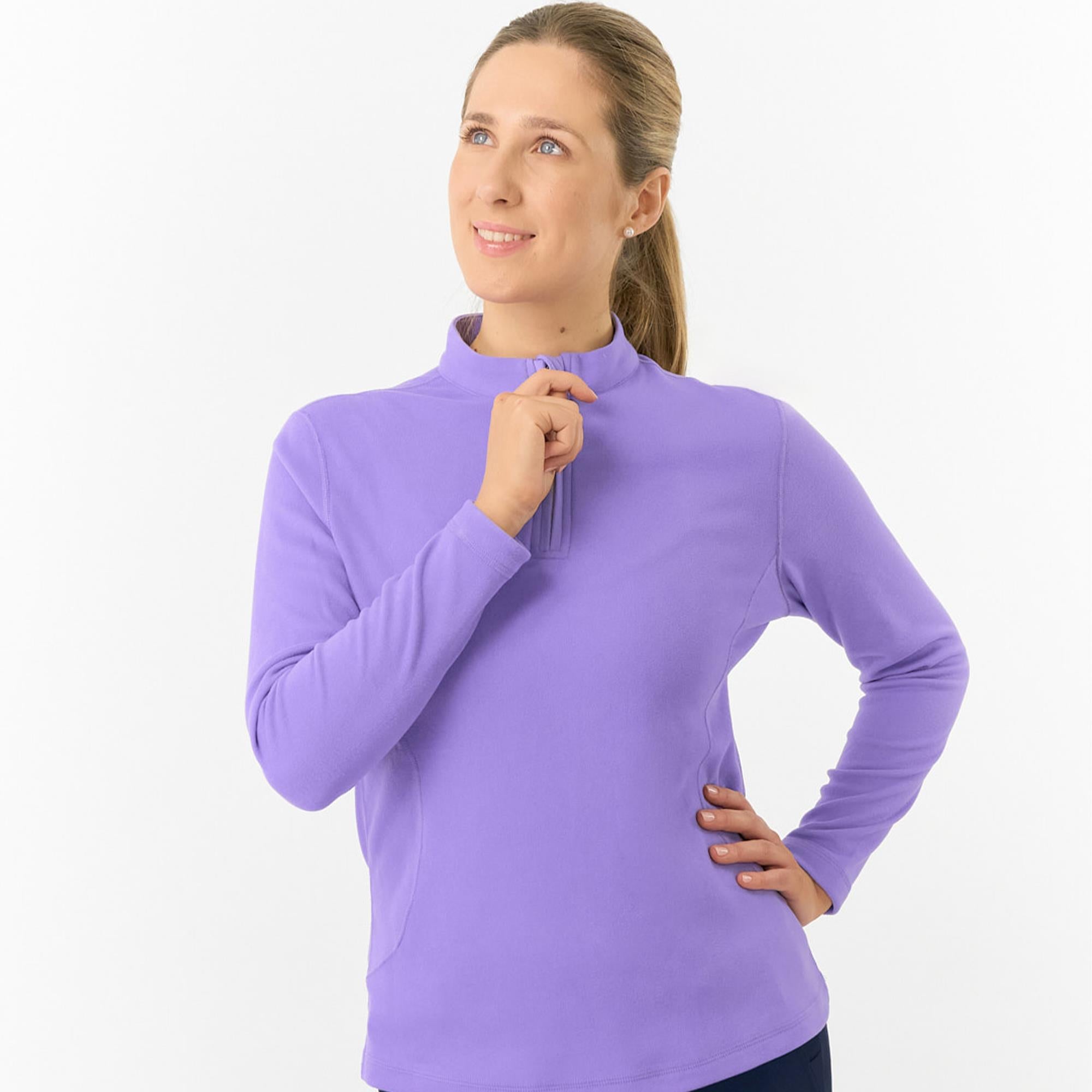 Pure Golf Iris Super Soft  Quarter Zip Ladies Golf Mid Layer Future Dusk