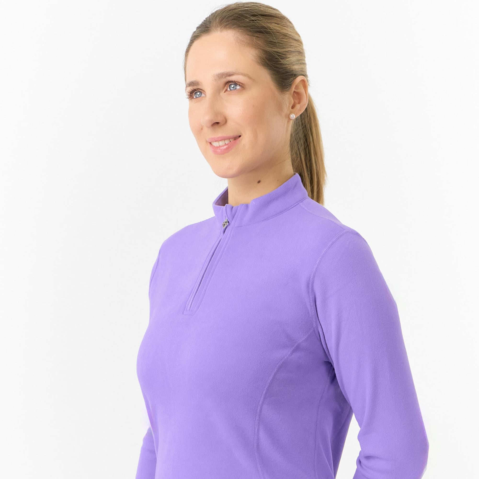 Pure Golf Iris Super Soft  Quarter Zip Ladies Golf Mid Layer Future Dusk