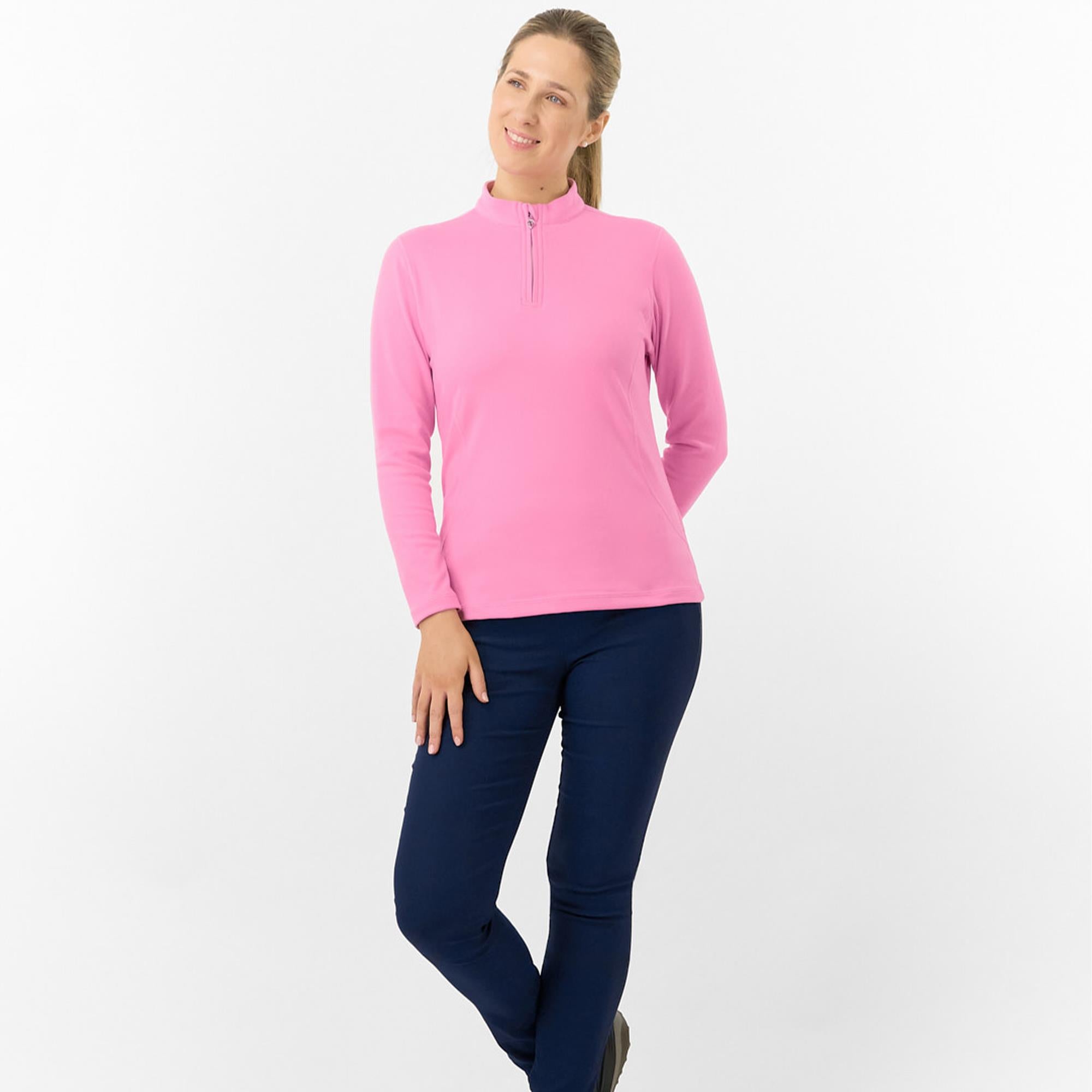 Pure Golf Iris Super Soft  Quarter Zip Ladies Golf Mid Layer Fondant