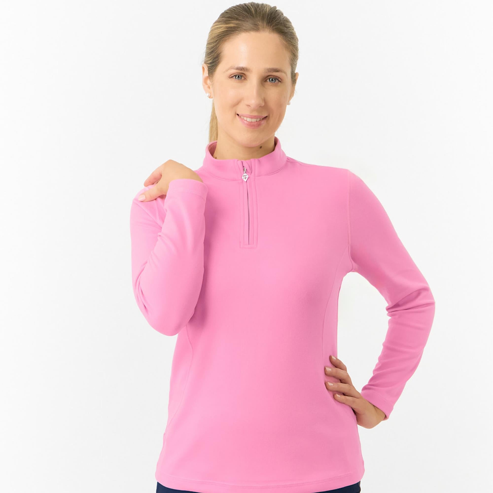 Pure Golf Iris Super Soft  Quarter Zip Ladies Golf Mid Layer Fondant