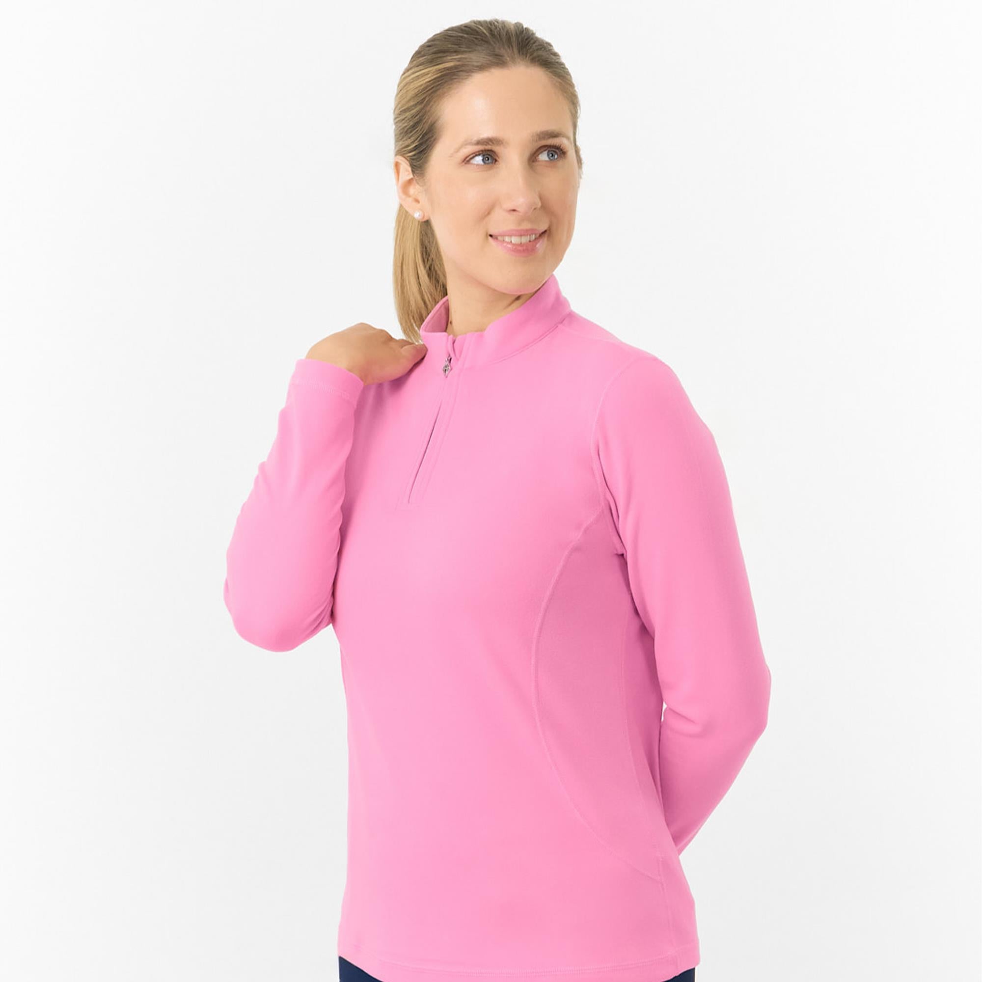 Pure Golf Iris Super Soft  Quarter Zip Ladies Golf Mid Layer Fondant