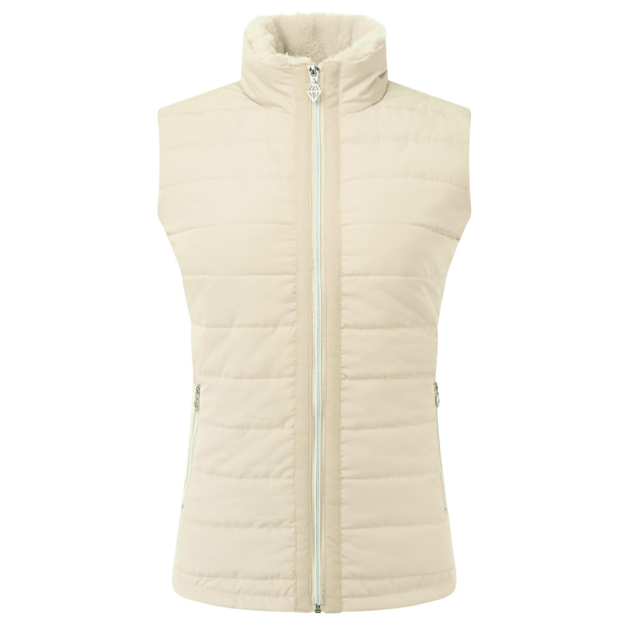 Pure Golf Hemisphere Faux Fur Ladies Golf Gilet Limestone