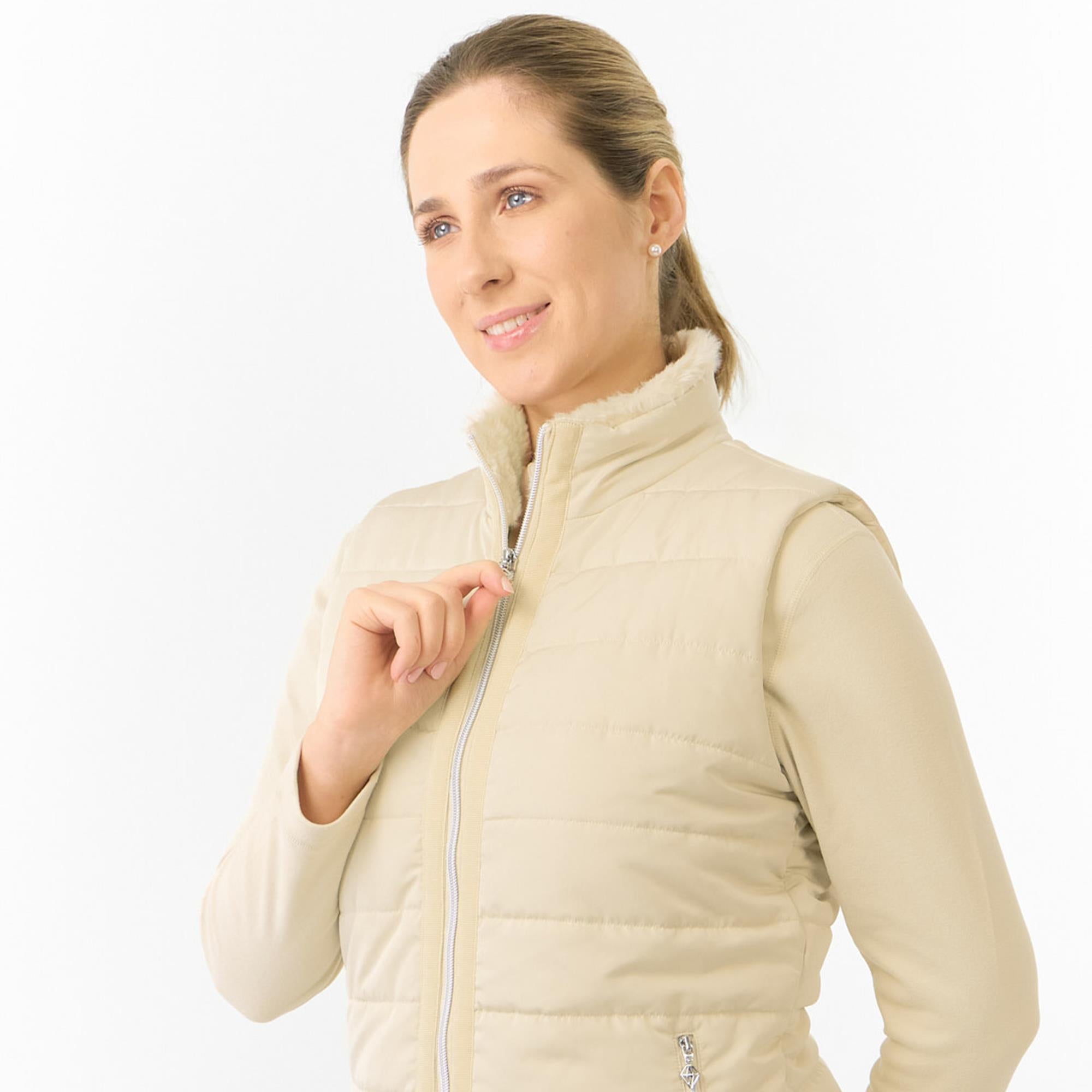 Pure Golf Hemisphere Faux Fur Ladies Golf Gilet Limestone