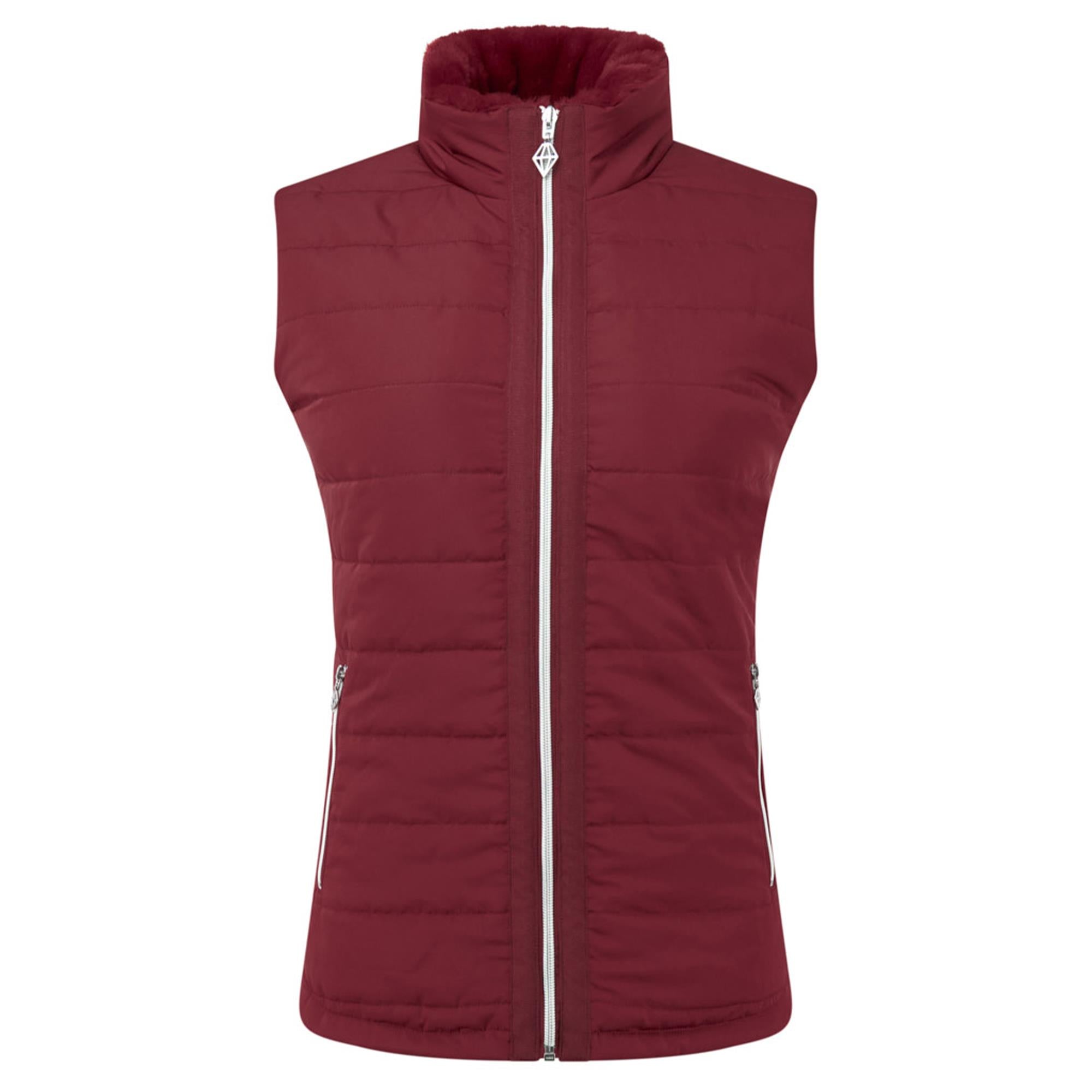 Pure Golf Hemisphere Faux Fur Ladies Golf Gilet Merlot