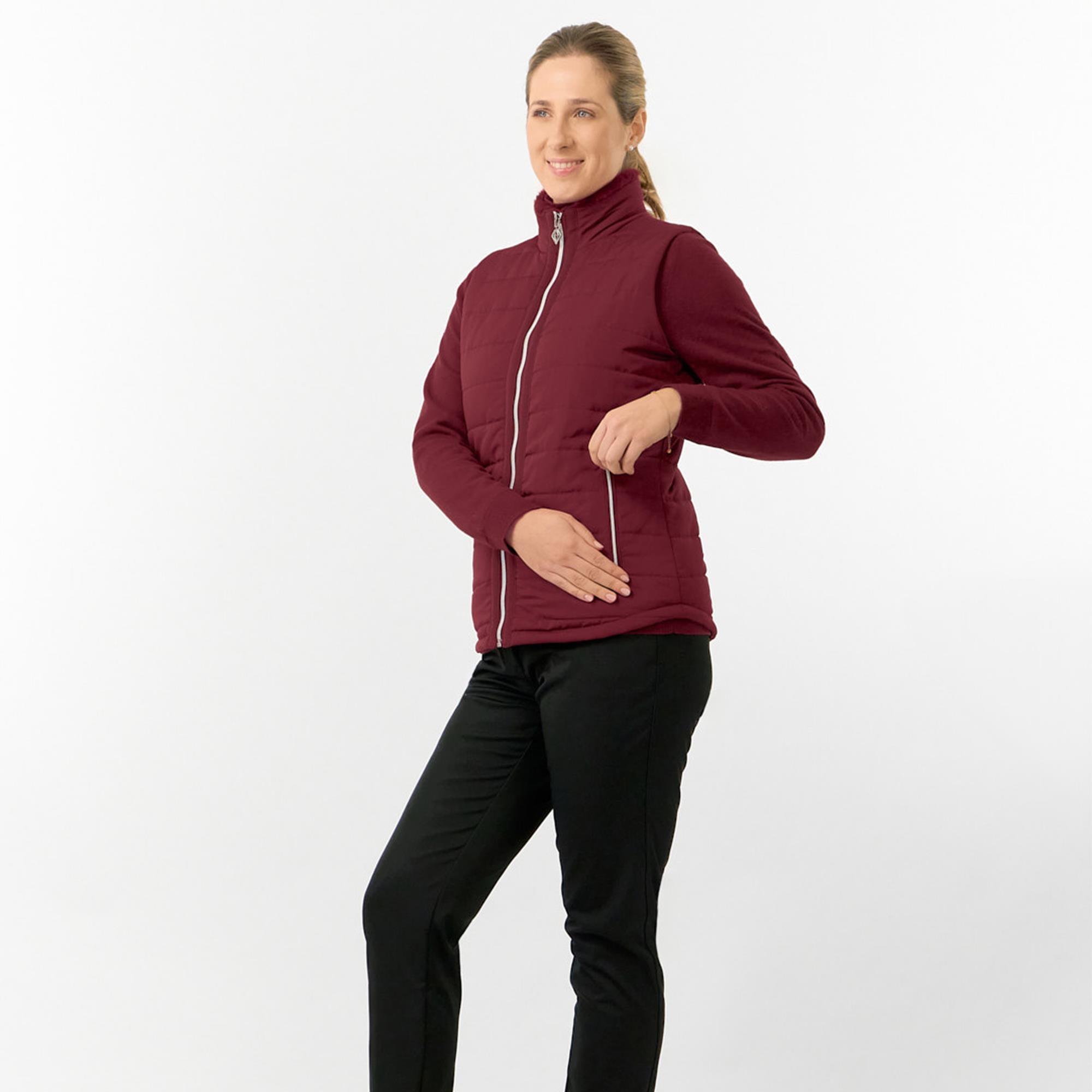 Pure Golf Hemisphere Faux Fur Ladies Golf Gilet Merlot