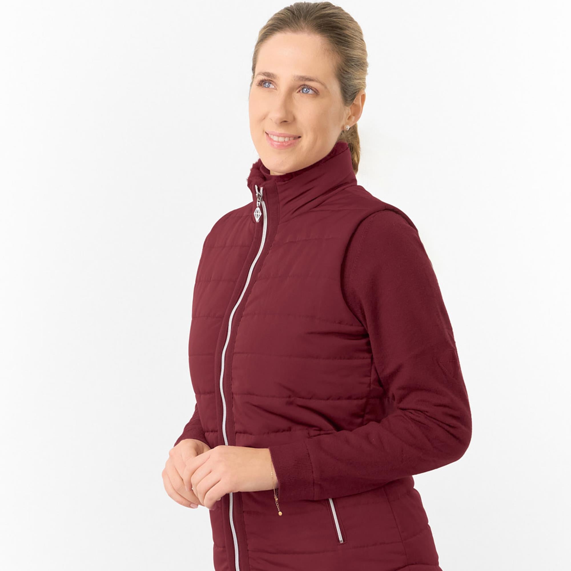 Pure Golf Hemisphere Faux Fur Ladies Golf Gilet Merlot