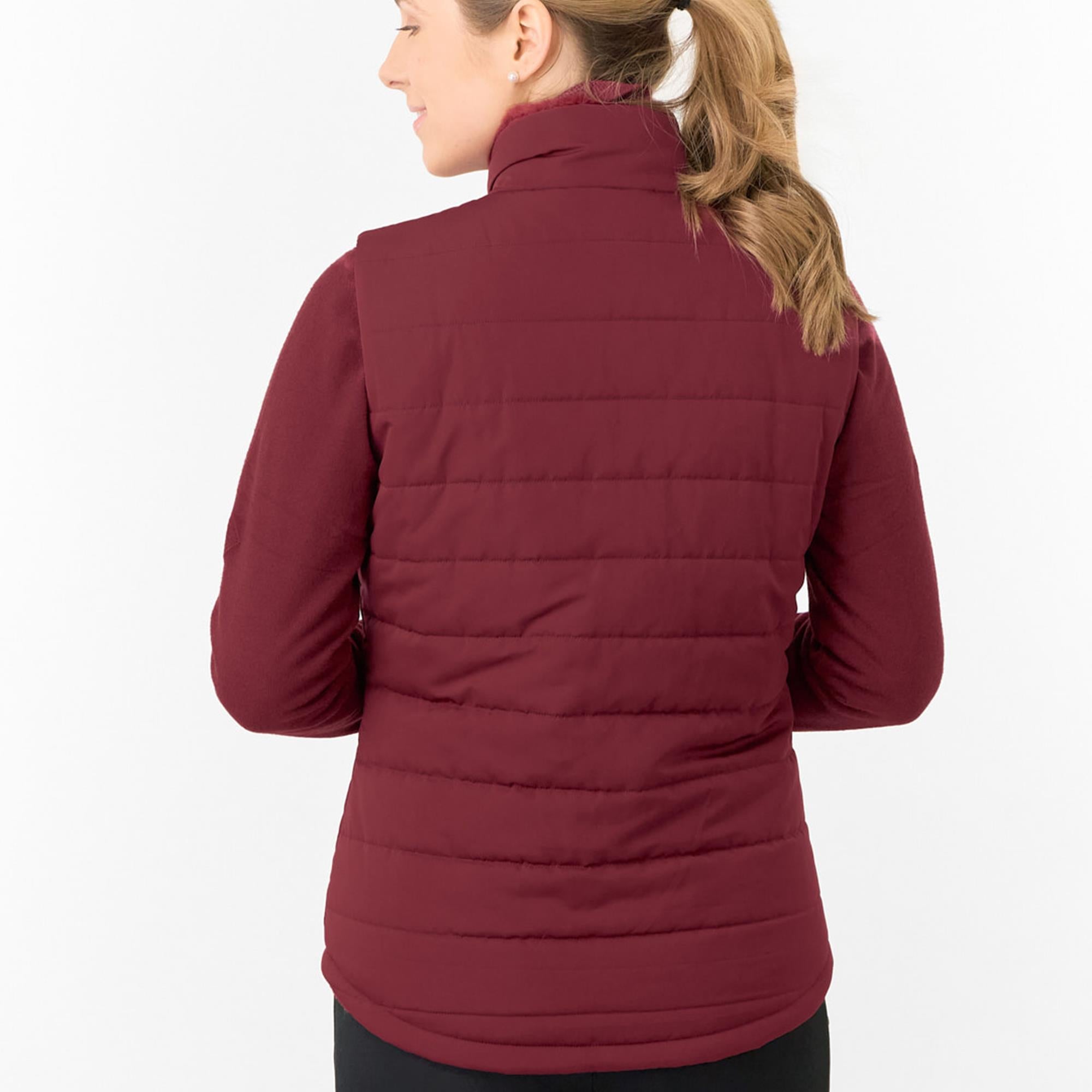 Pure Golf Hemisphere Faux Fur Ladies Golf Gilet Merlot