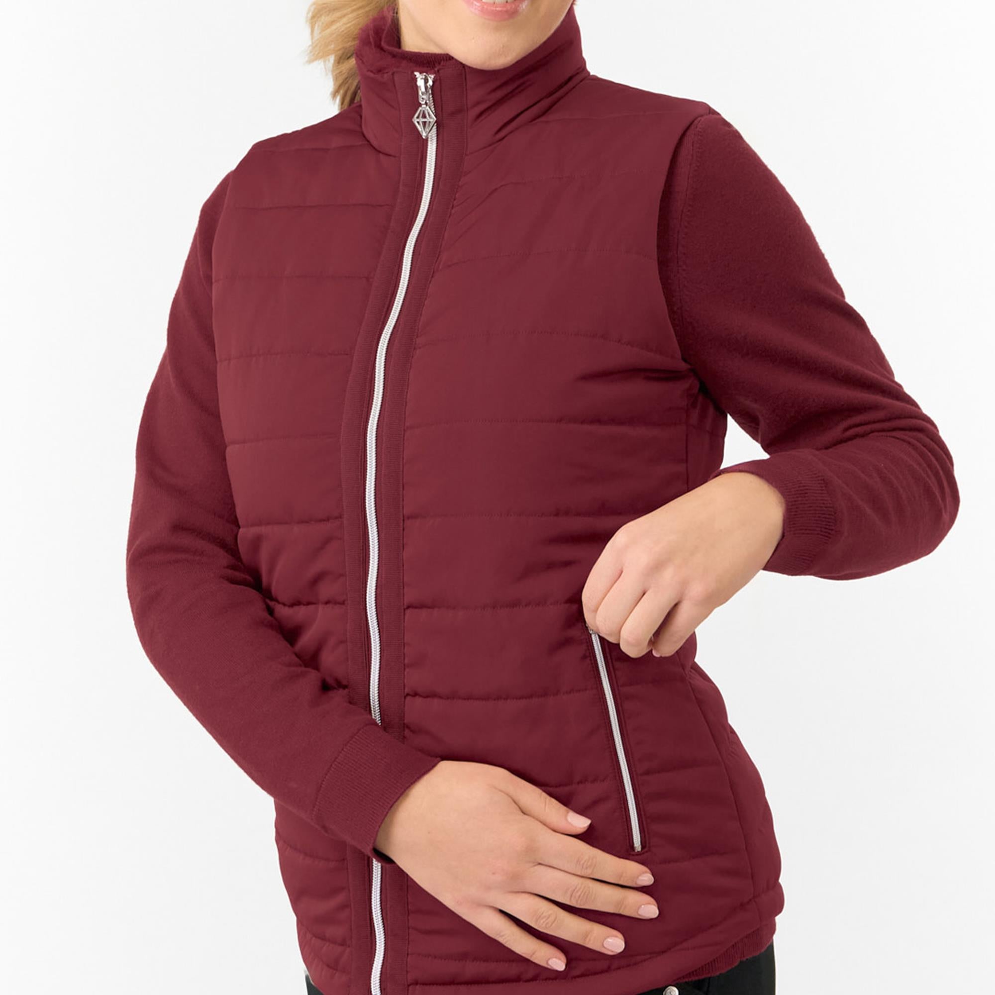 Pure Golf Hemisphere Faux Fur Ladies Golf Gilet Merlot