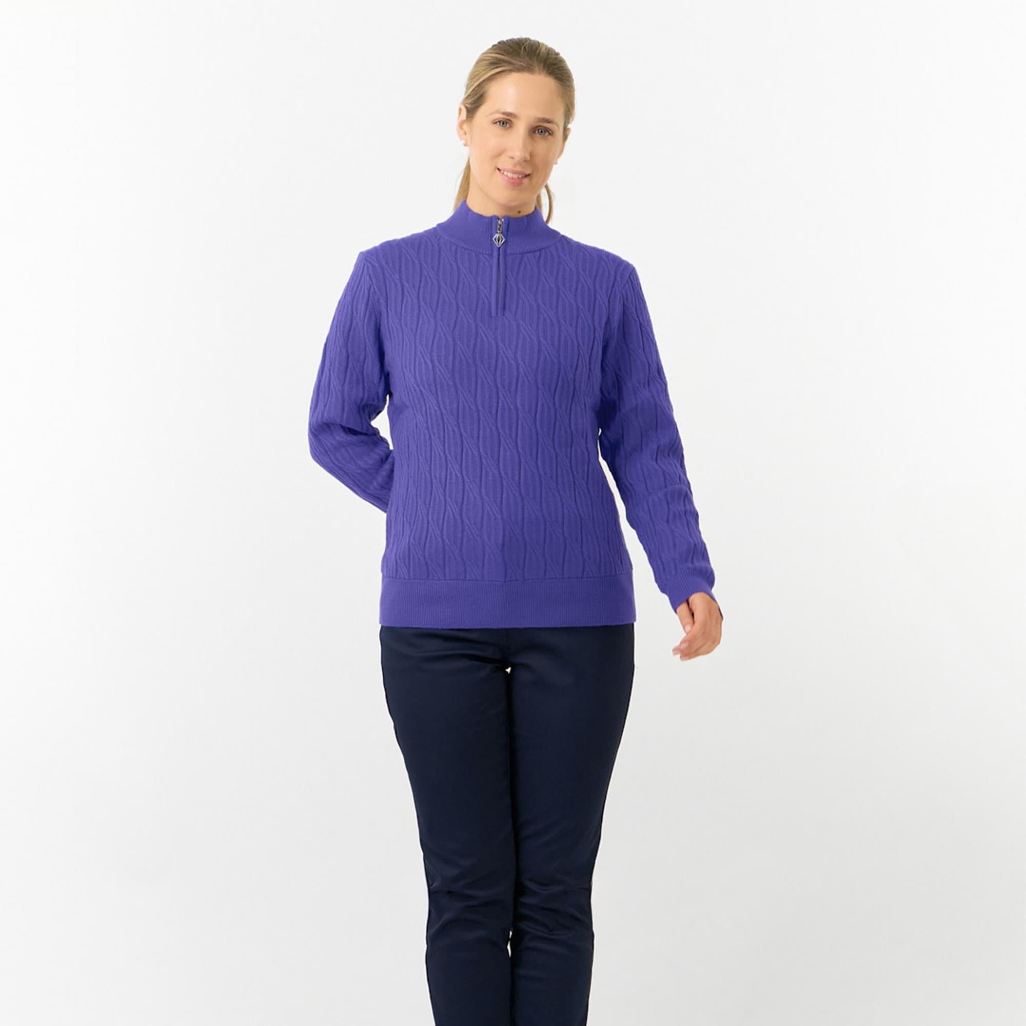 Pure Golf Sorrell Margot Knit Lined Ladies Golf Jumper Future Dusk