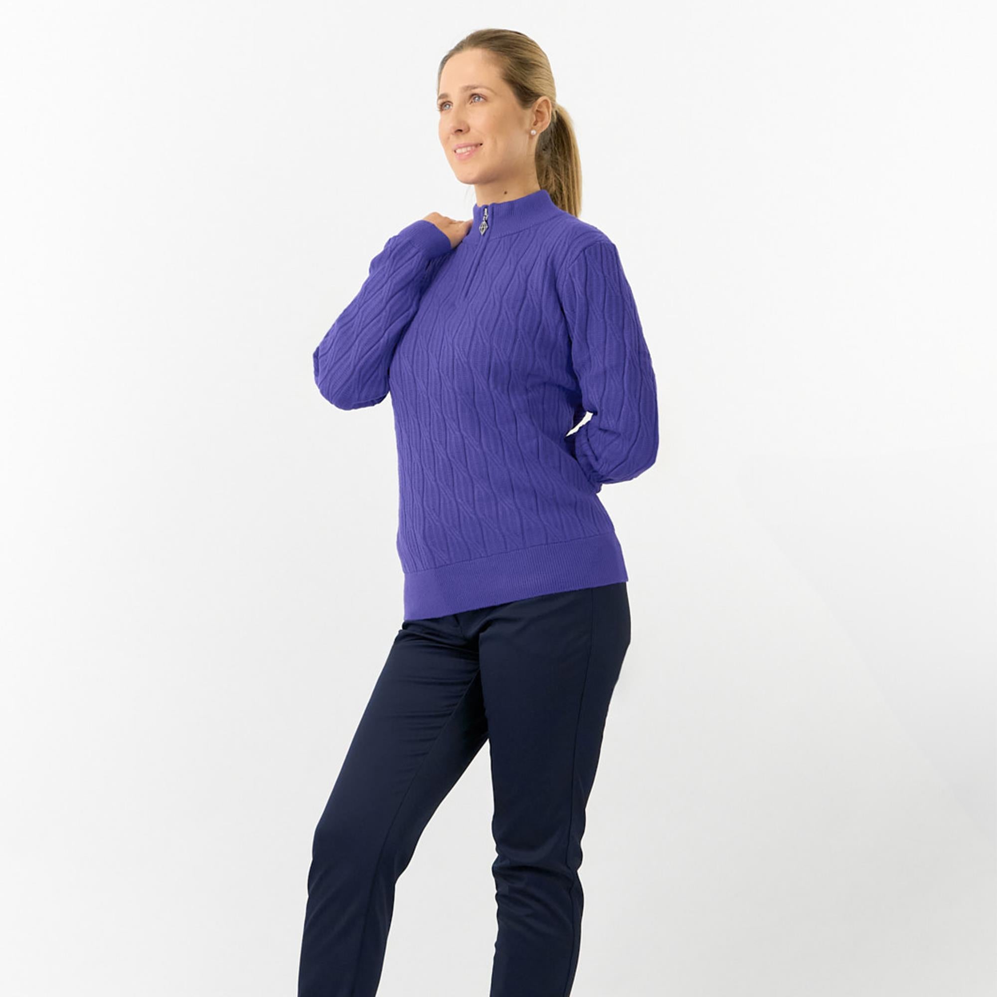 Pure Golf Sorrell Margot Knit Lined Ladies Golf Jumper Future Dusk