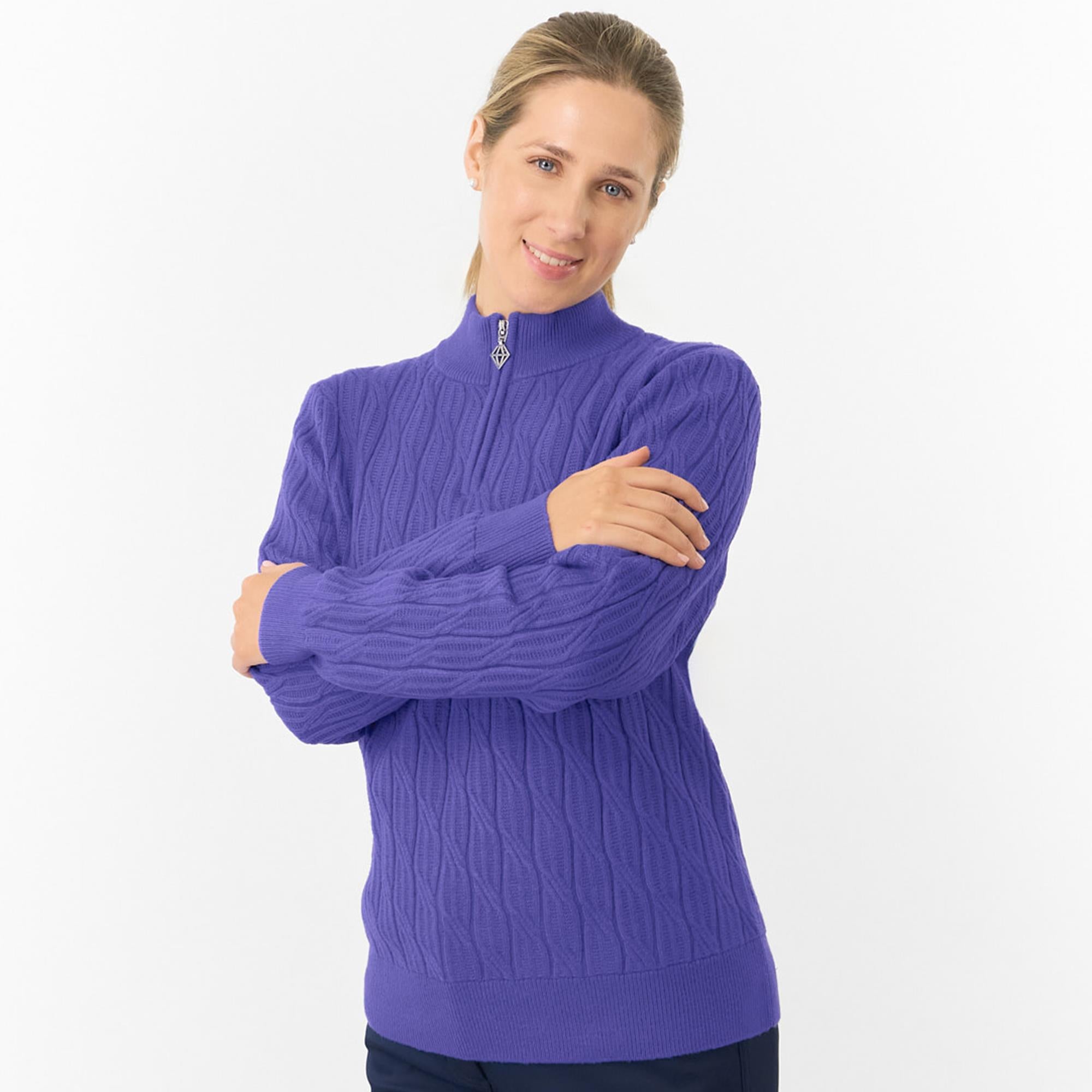 Pure Golf Sorrell Margot Knit Lined Ladies Golf Jumper Future Dusk