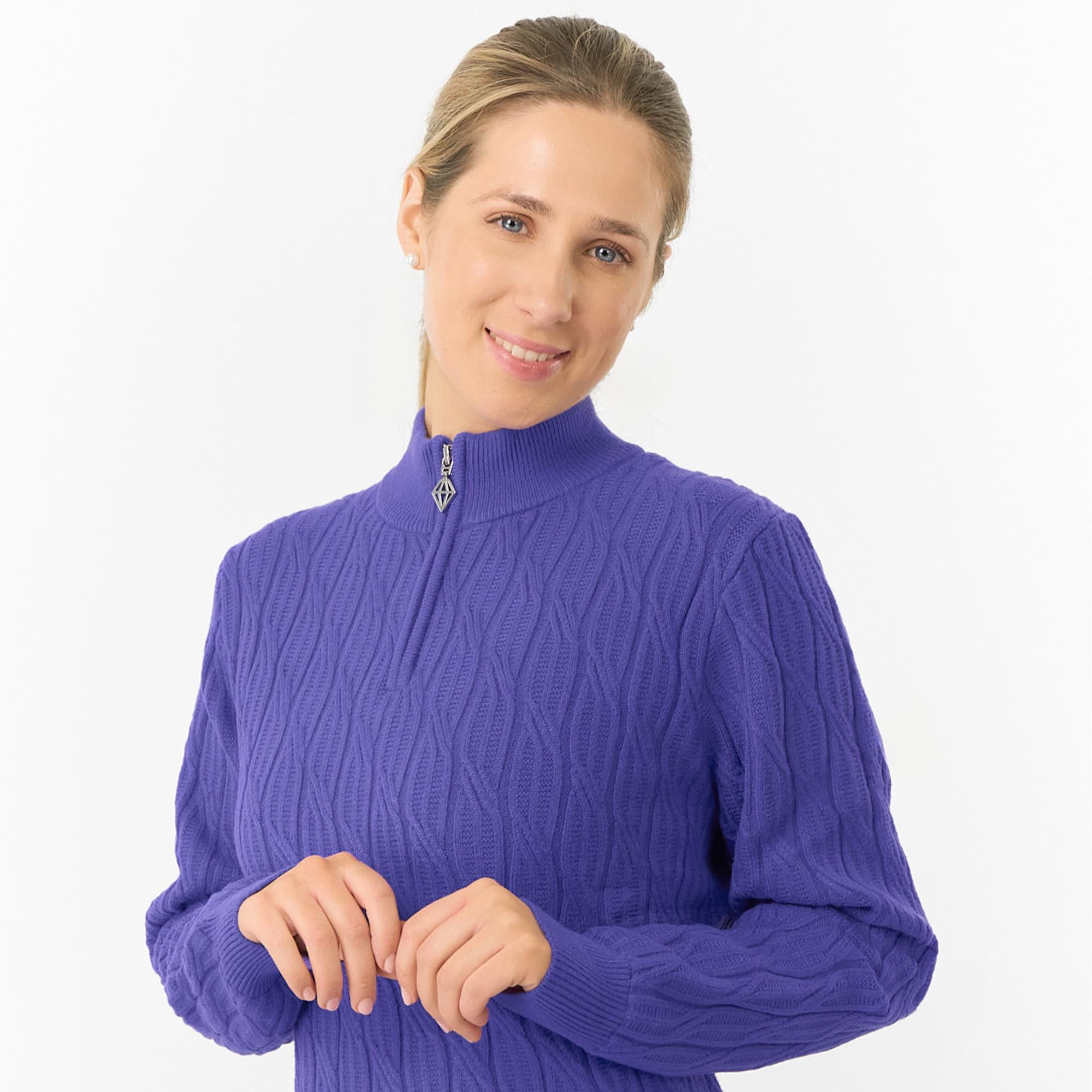 Pure Golf Sorrell Margot Knit Lined Ladies Golf Jumper Future Dusk