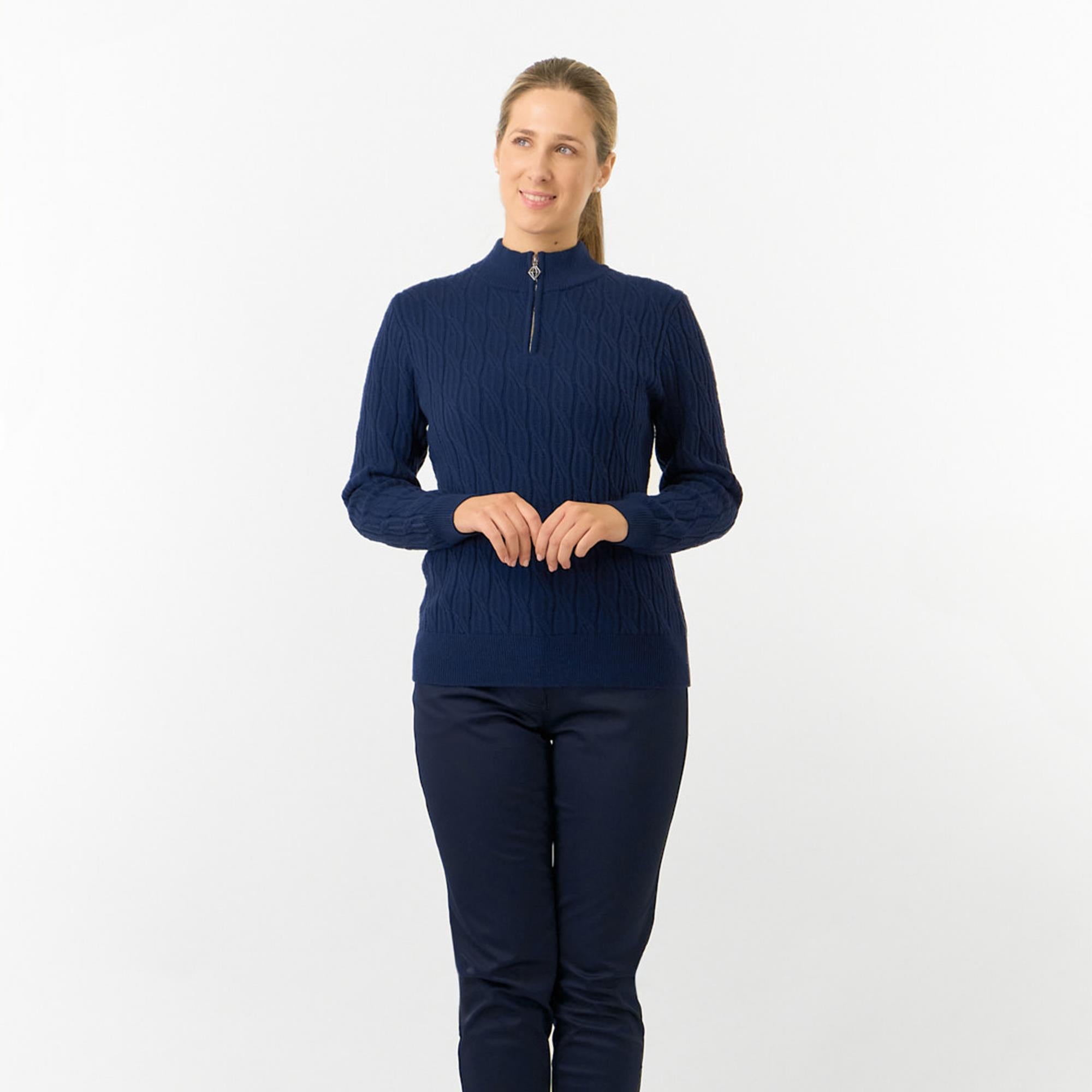 Pure Golf Sorrell Margot Knit Lined Ladies Golf Jumper Navy