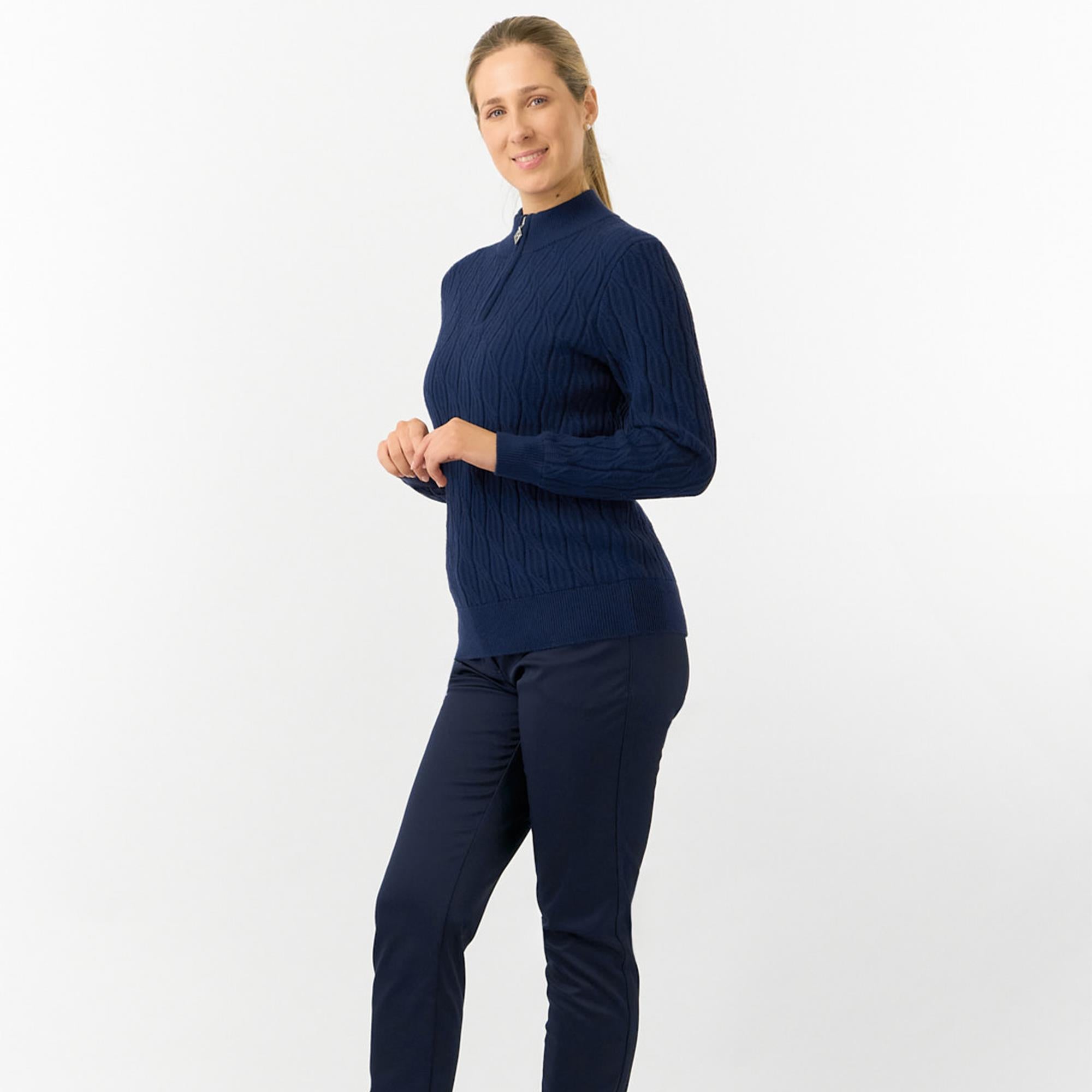 Pure Golf Sorrell Margot Knit Lined Ladies Golf Jumper Navy