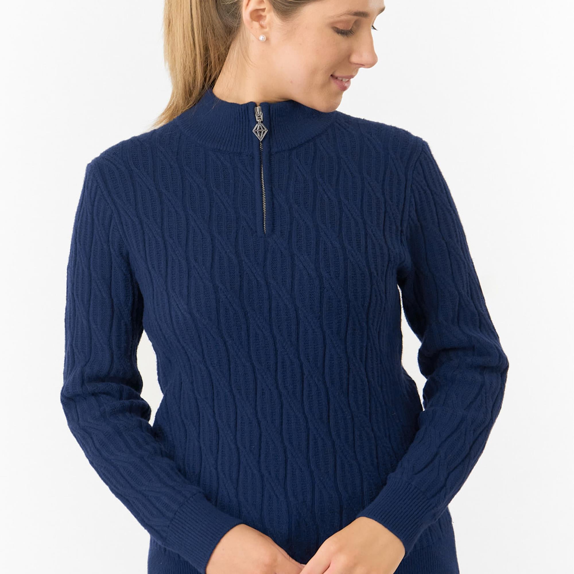 Pure Golf Sorrell Margot Knit Lined Ladies Golf Jumper Navy
