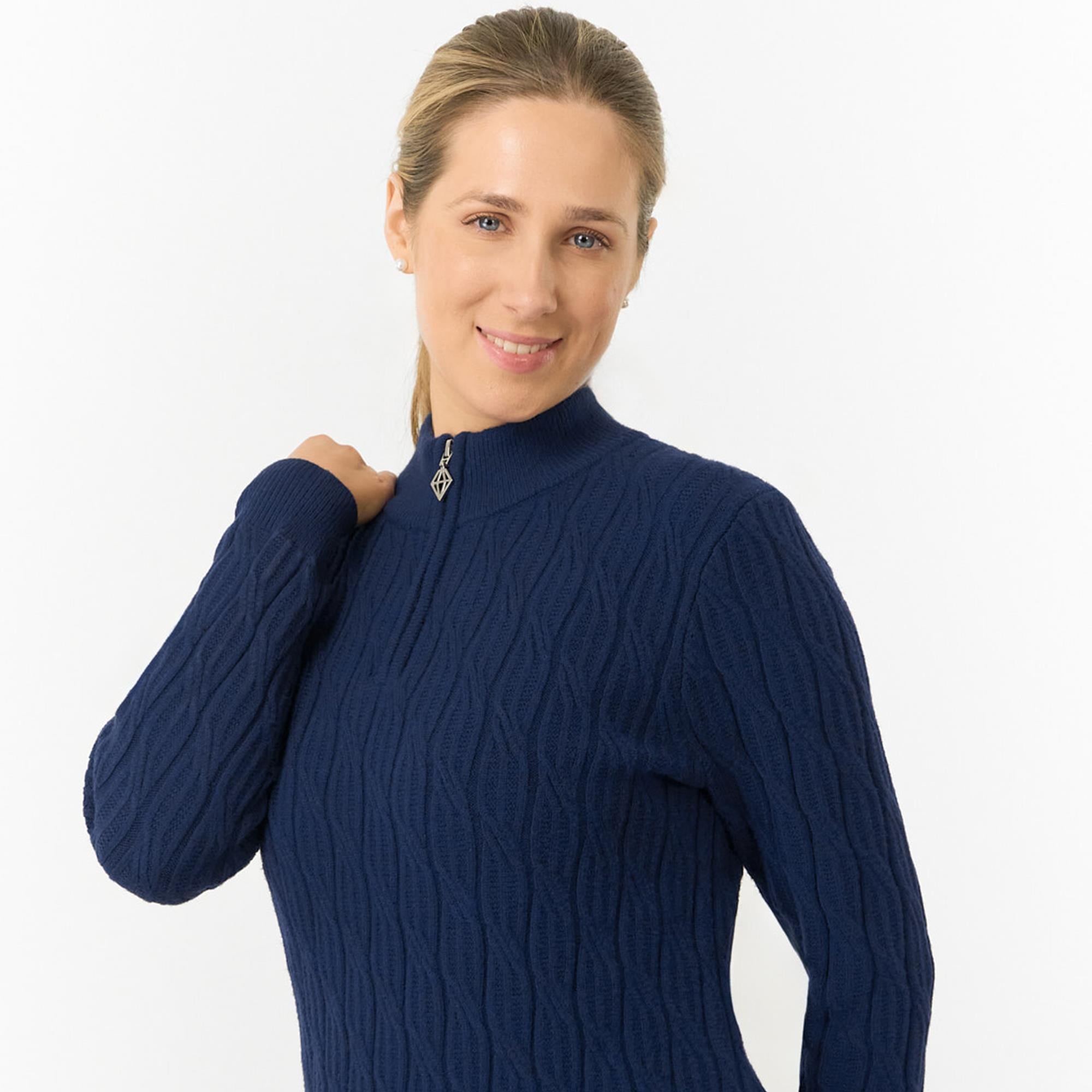 Pure Golf Sorrell Margot Knit Lined Ladies Golf Jumper Navy
