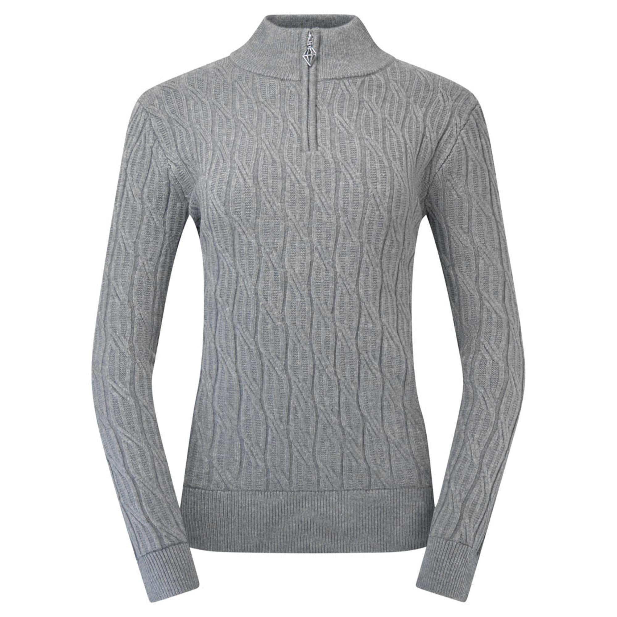 Pure Golf Sorrell Margot Knit Lined Ladies Golf Jumper Charcoal Grey