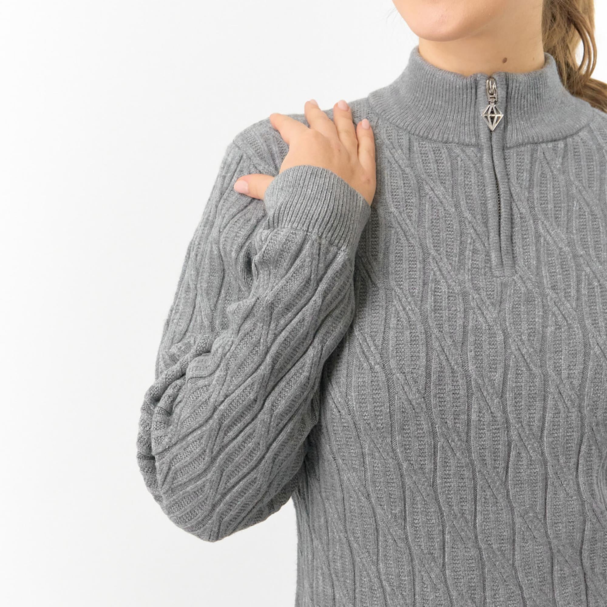 Pure Golf Sorrell Margot Knit Lined Ladies Golf Jumper Charcoal Grey