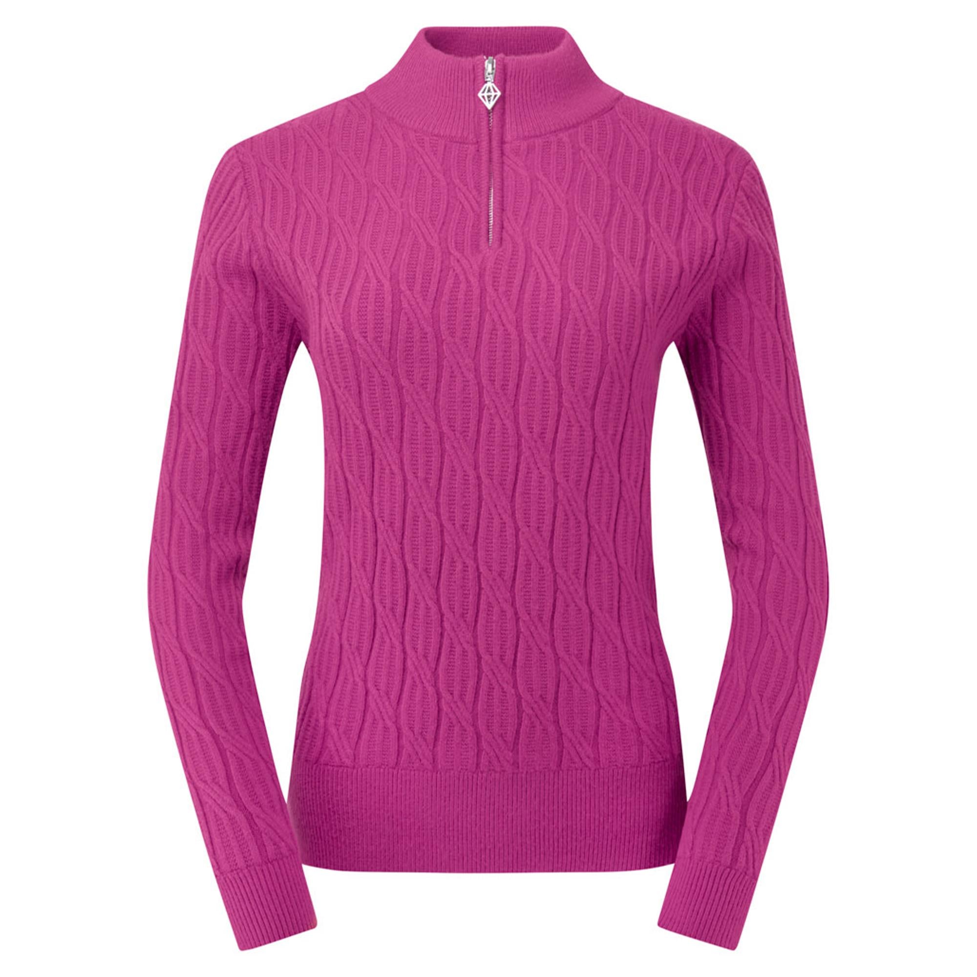Pure Golf Sorrell Margot Knit Lined Ladies Golf Jumper Plum