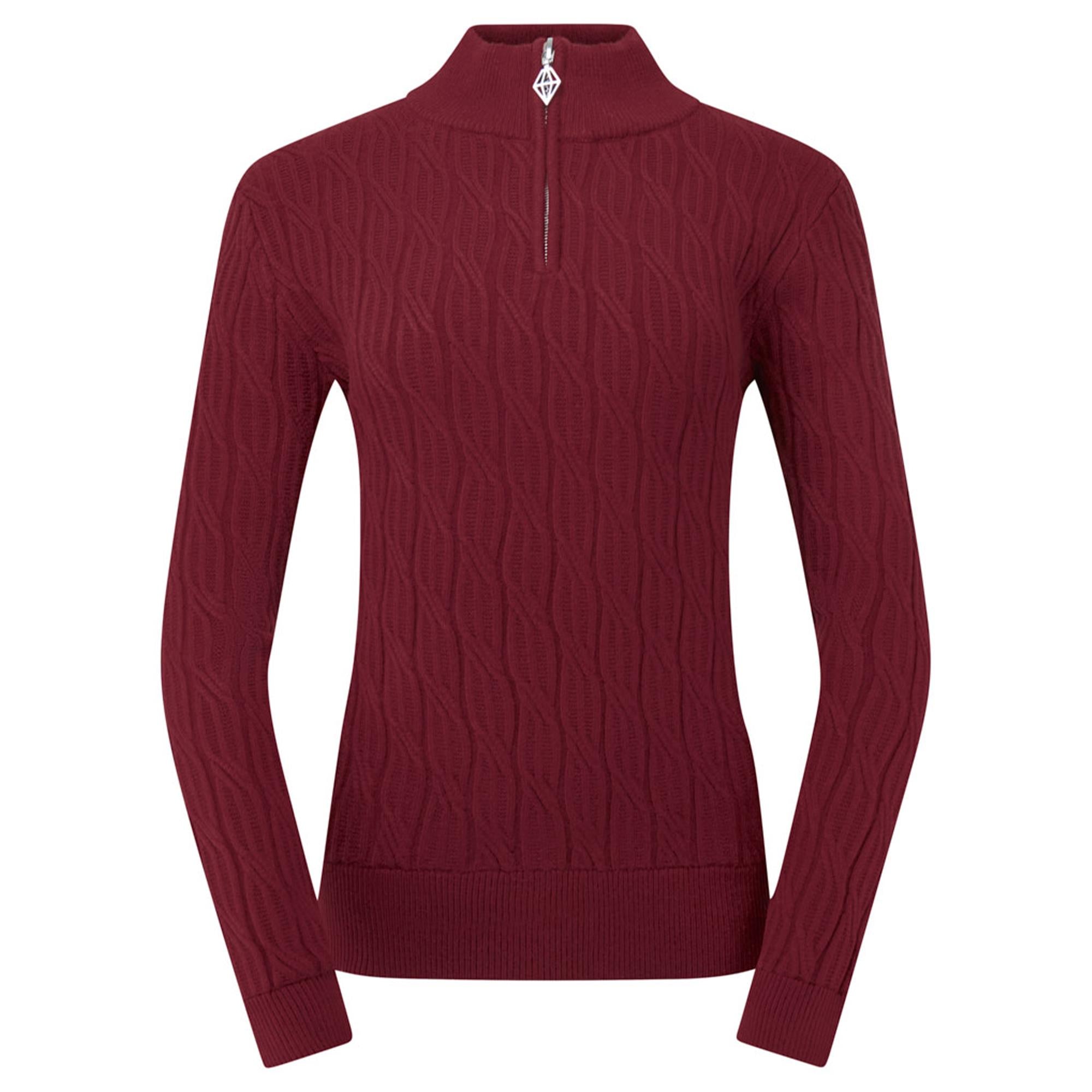 Pure Golf Sorrell Margot Knit Lined Ladies Golf Jumper Merlot