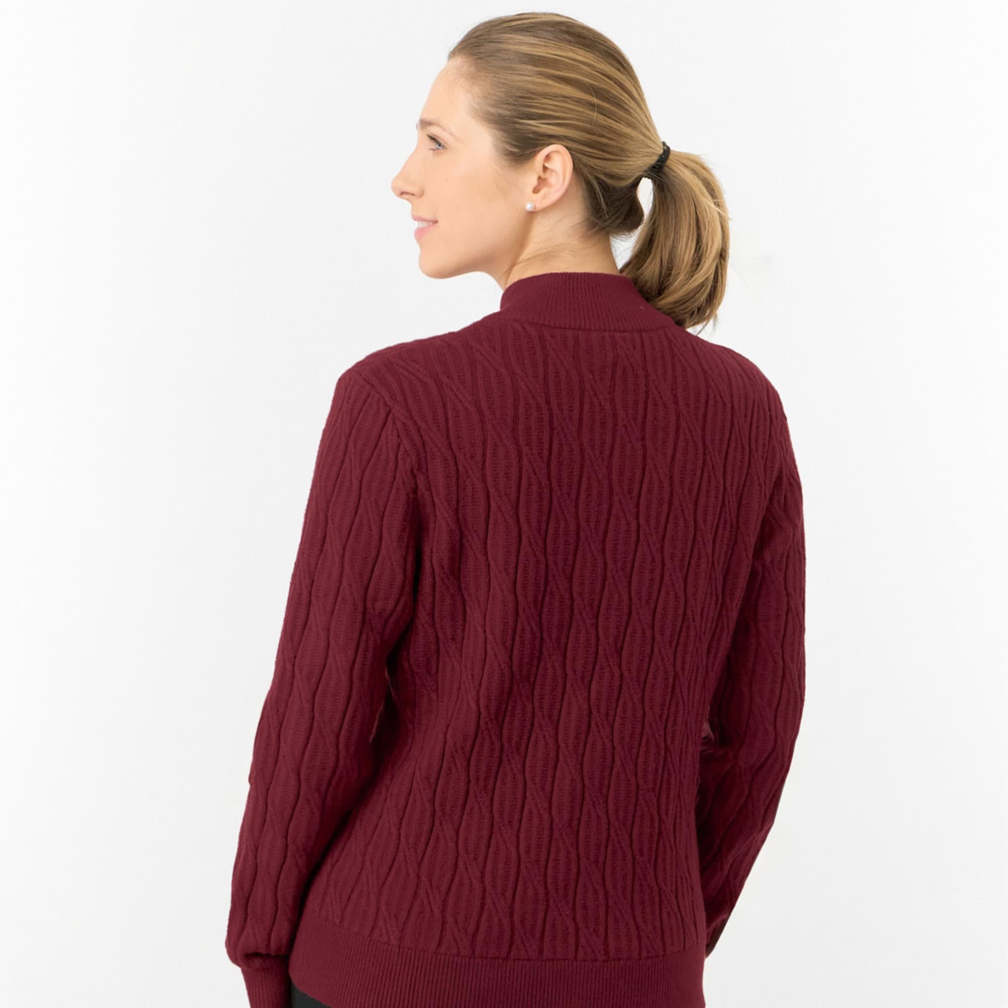Pure Golf Sorrell Margot Knit Lined Ladies Golf Jumper Merlot