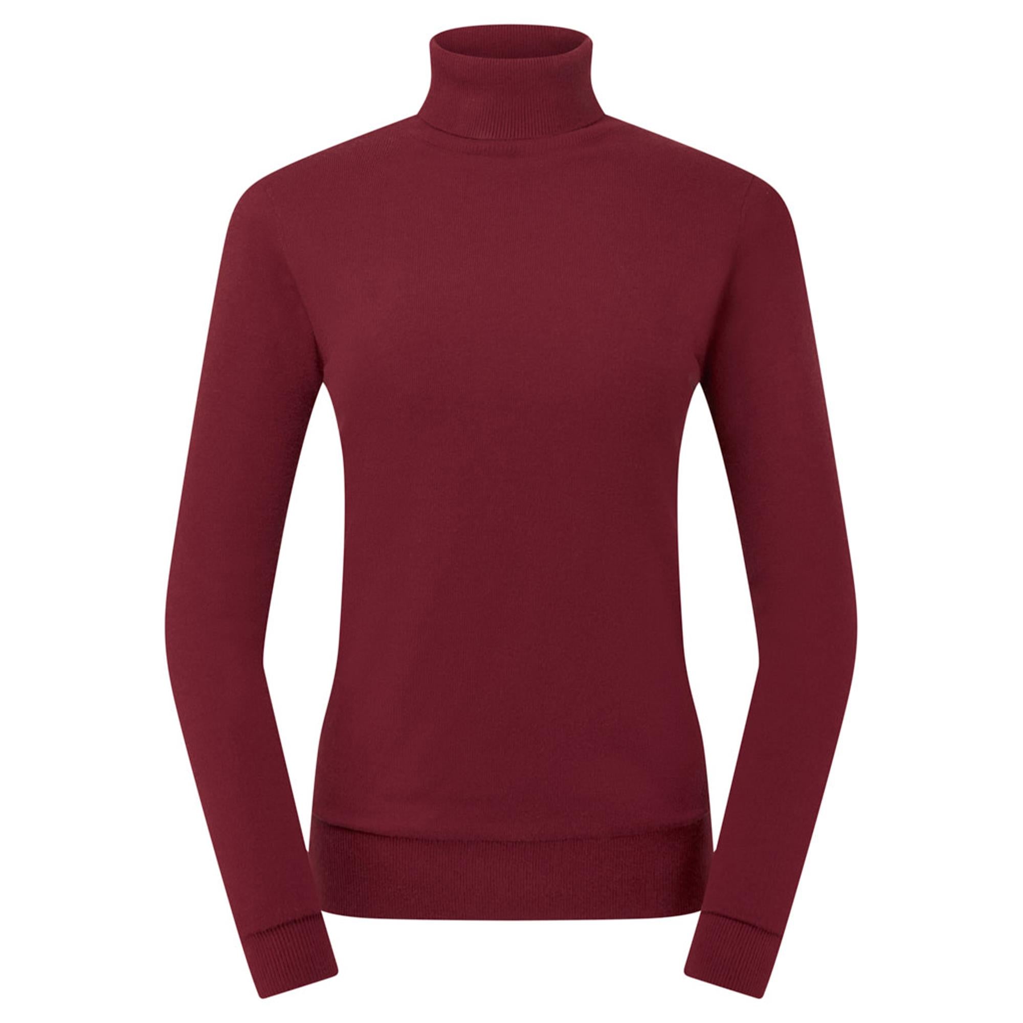 Pure Golf Sarah Super Soft Roll Neck Faux Fur Lining Ladies Pullover Merlot