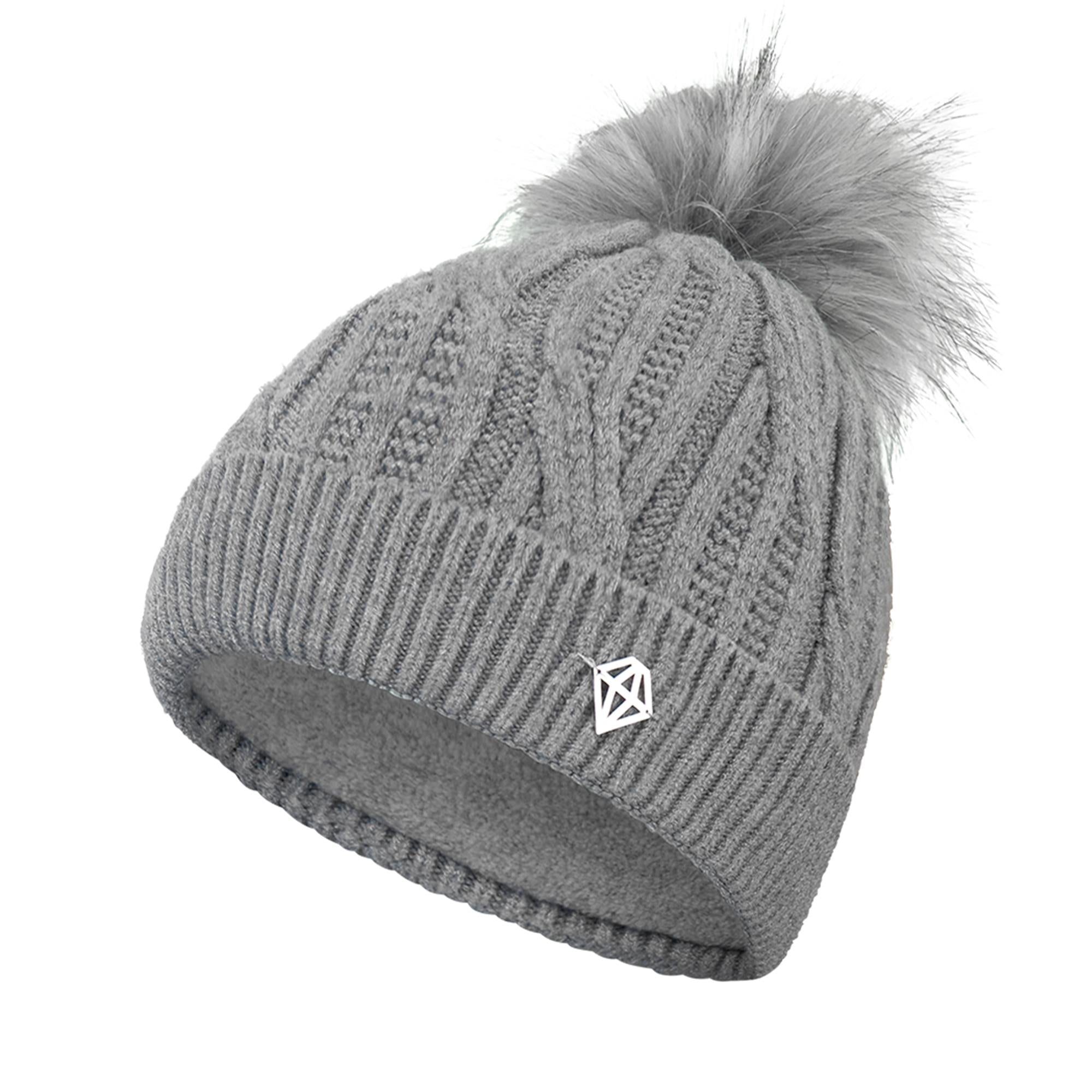 Pure Golf Suzie Margot Knit Waterproof Ladies Bobble Hat Charcoal Grey