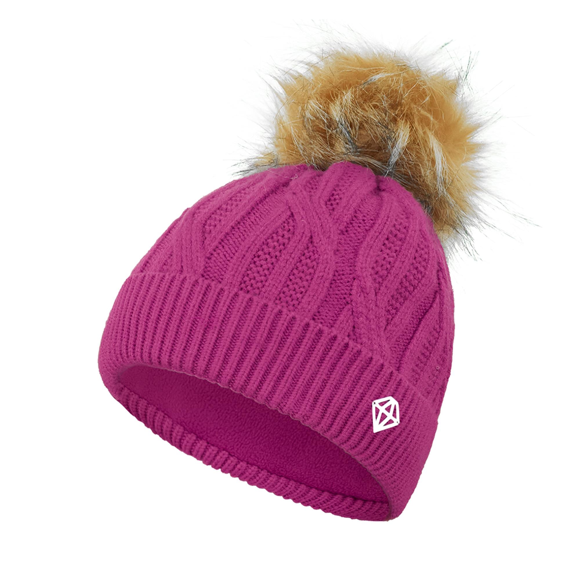 Pure Golf Suzie  Margot Knit Waterproof Ladies Bobble Hat Plum