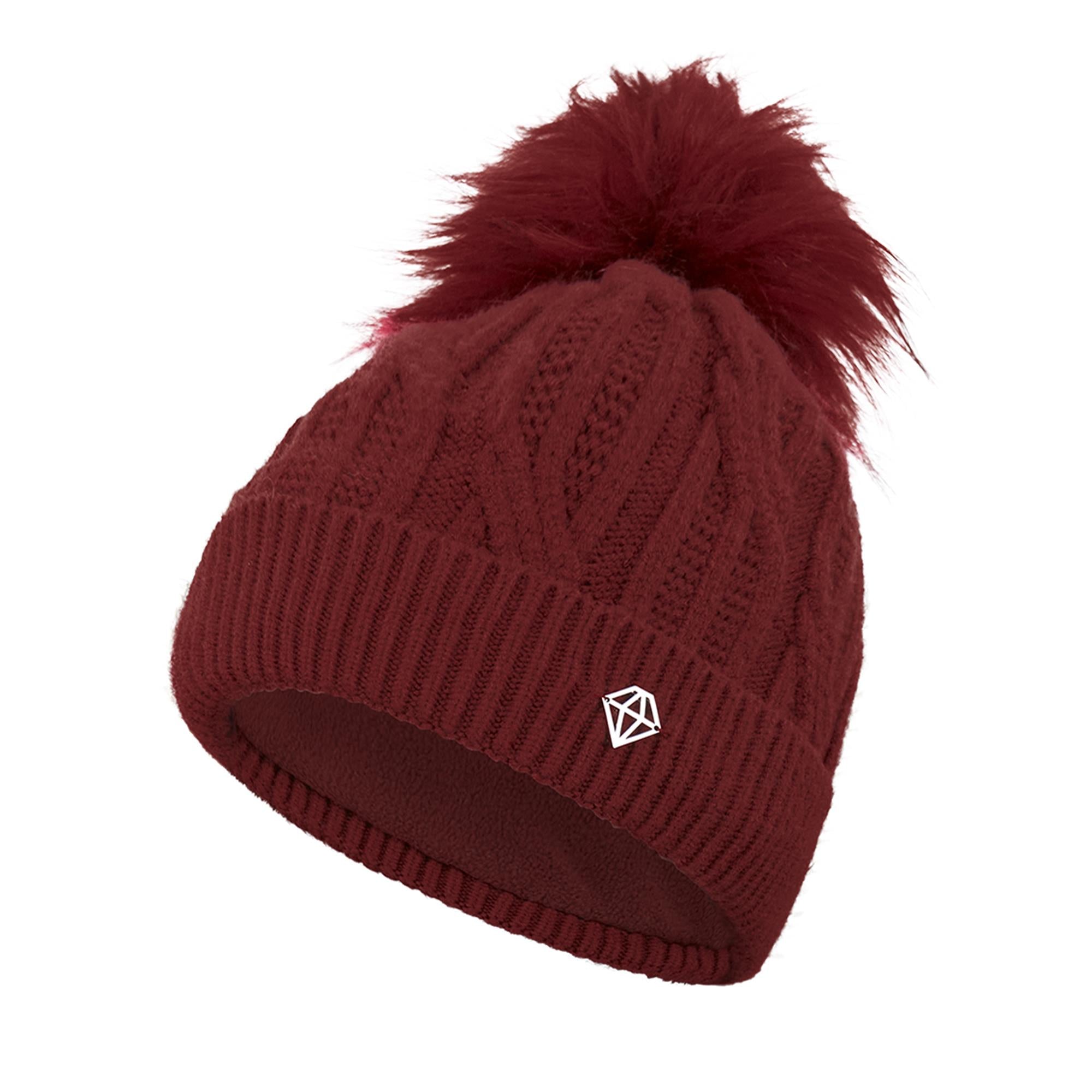 Pure Golf Suzie Margot Knit Waterproof Ladies Bobble Hat Merlot