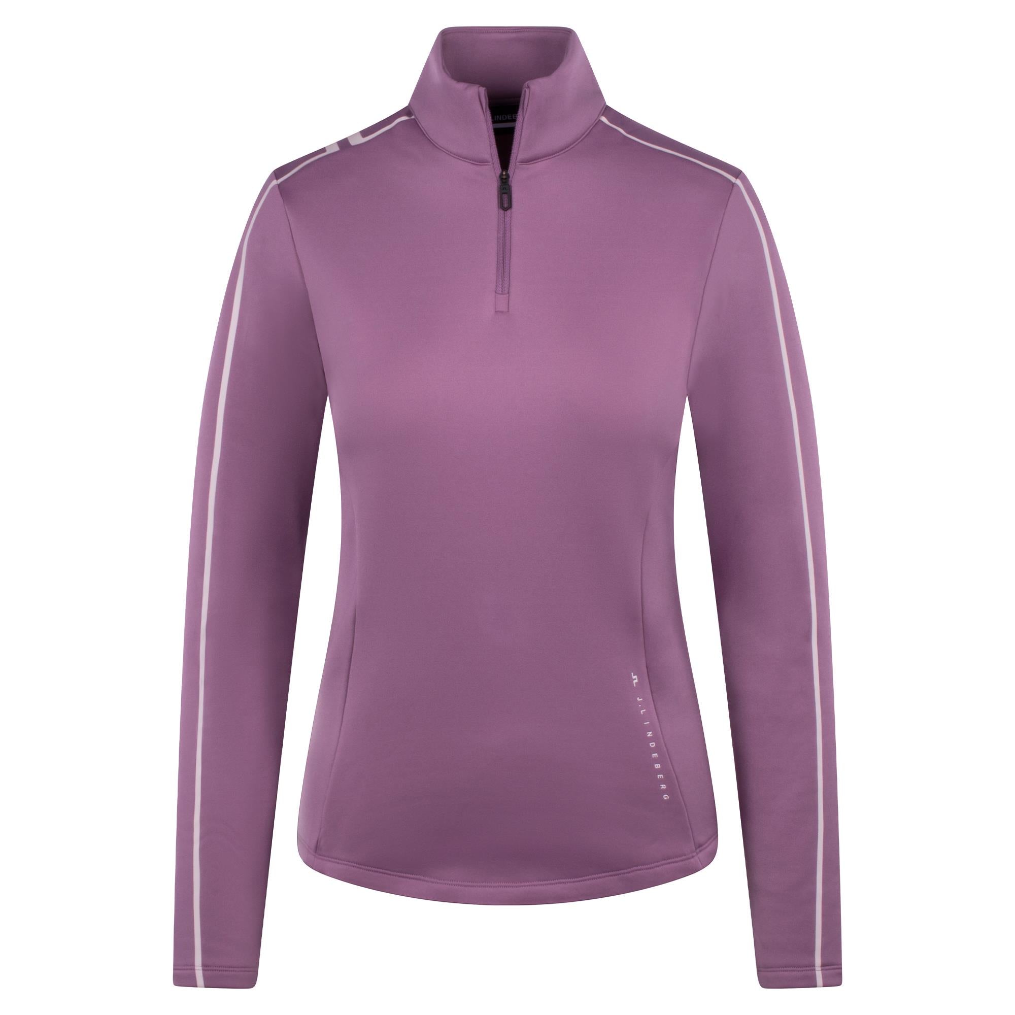 J Lindeberg Nefe Quarter Zip Ladies Golf Mid Layer Very Grape