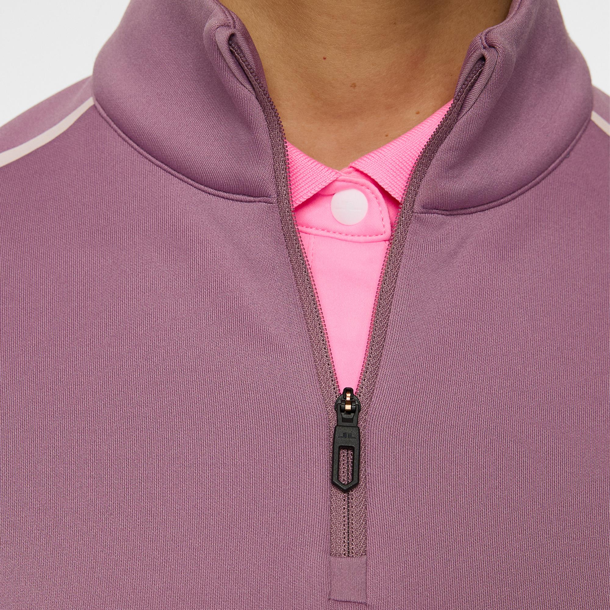 J Lindeberg Nefe Quarter Zip Ladies Golf Mid Layer Very Grape