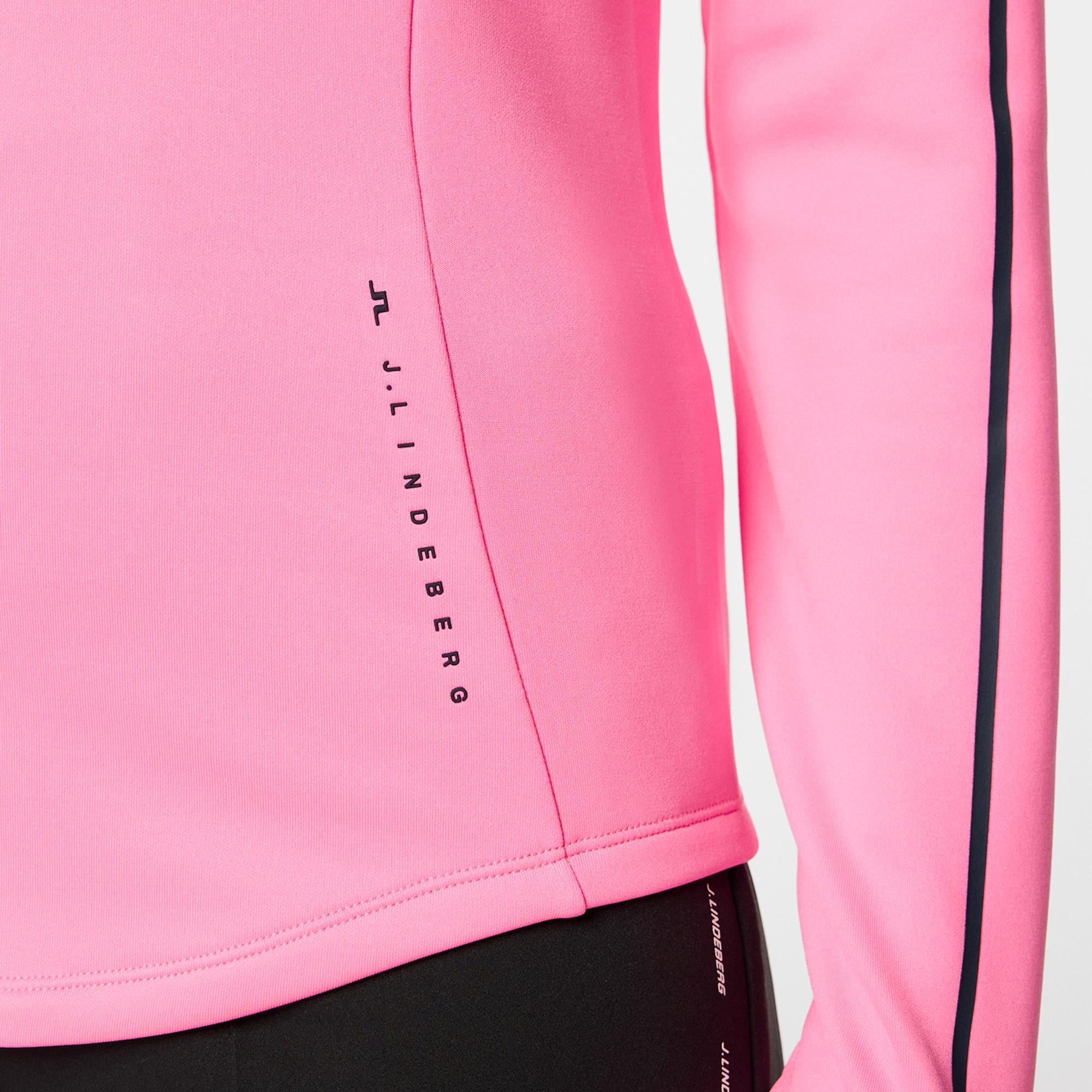 J Lindeberg Nefe Quarter Zip Ladies Golf Mid Layer Eosine Pink