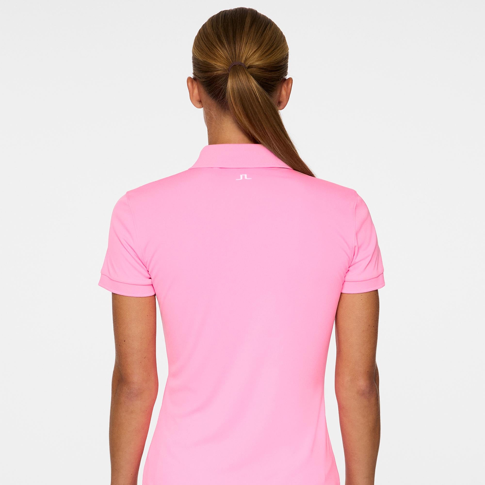 J Lindeberg Tour Tech Ladies Golf Polo Shirt Eosine Pink