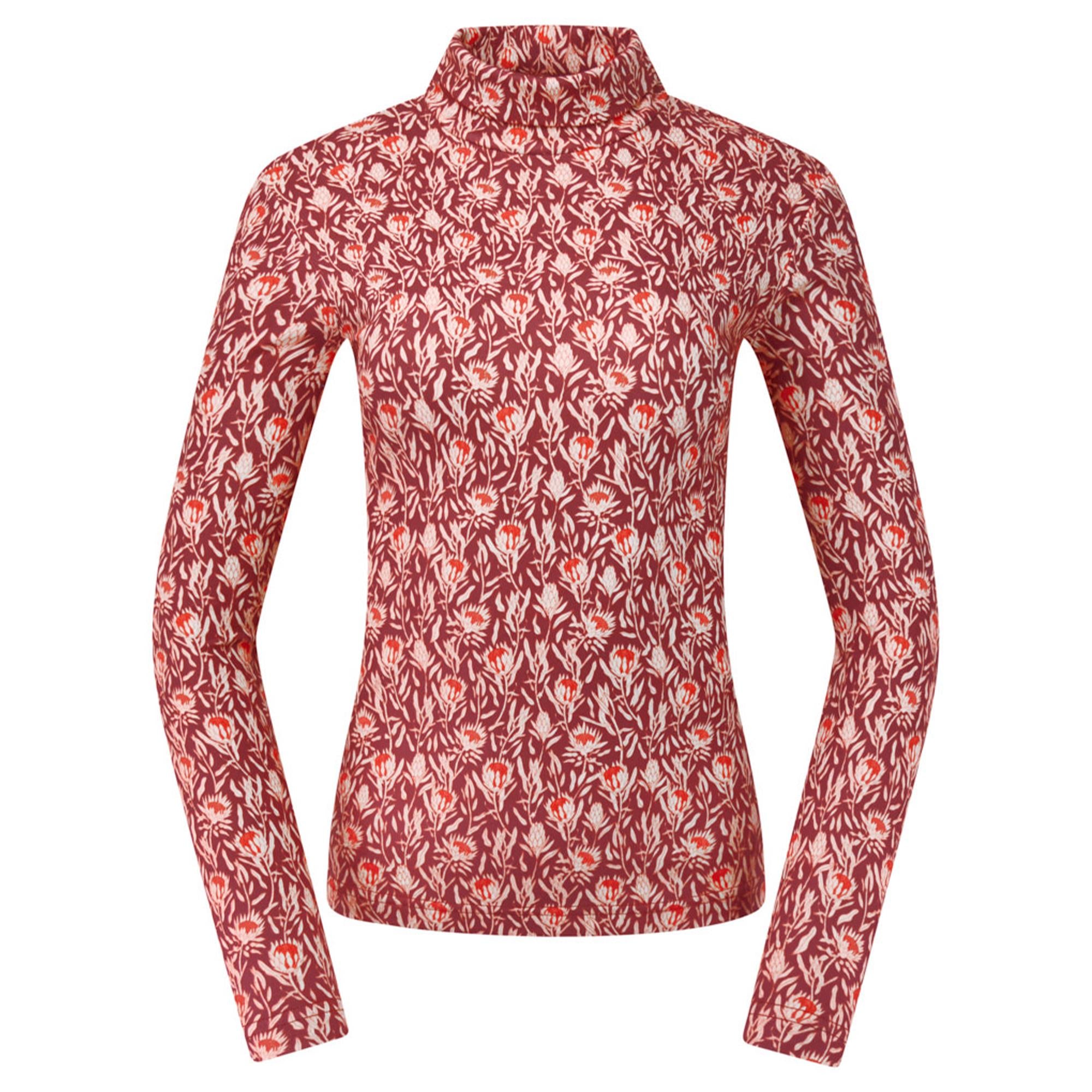 Pure Golf Amy Printed Ladies Roll Neck Base Layer Perennial Fields