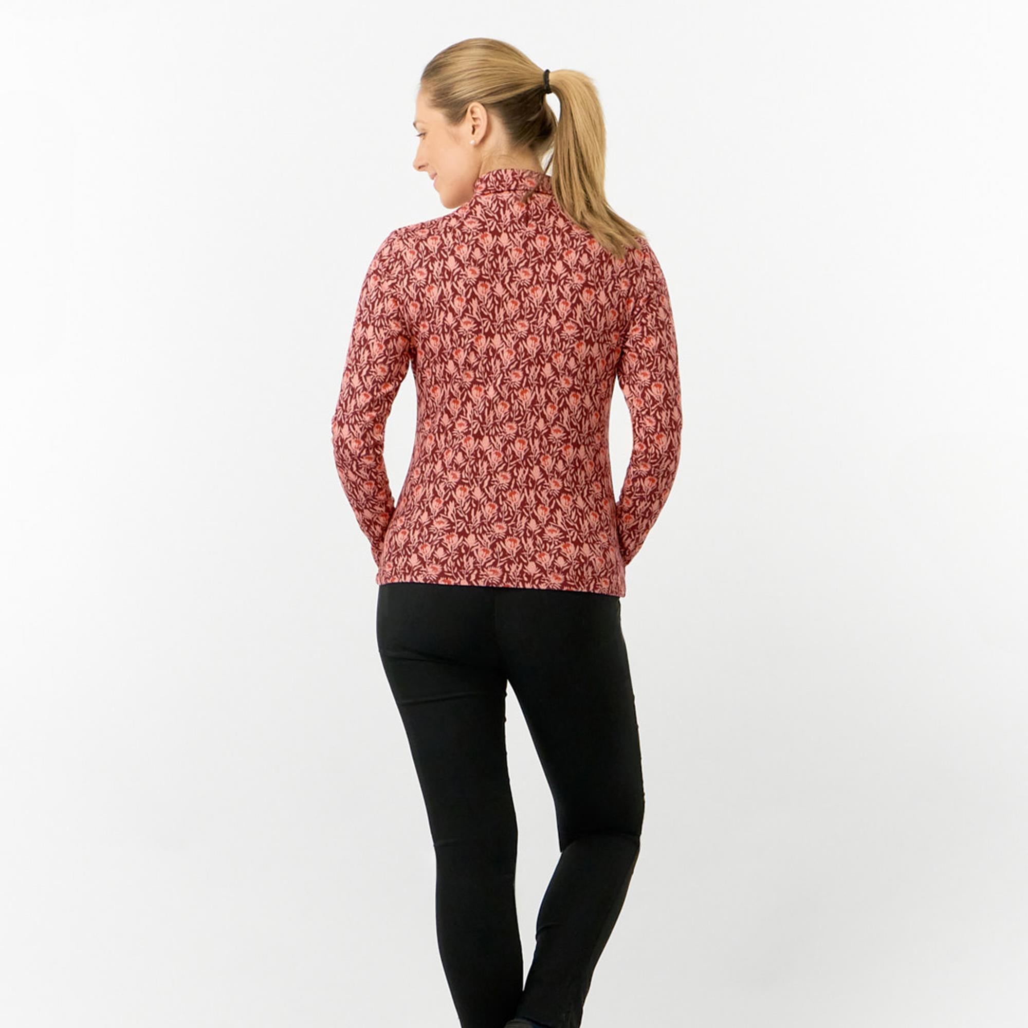 Pure Golf Amy Printed Ladies Roll Neck Base Layer Perennial Fields